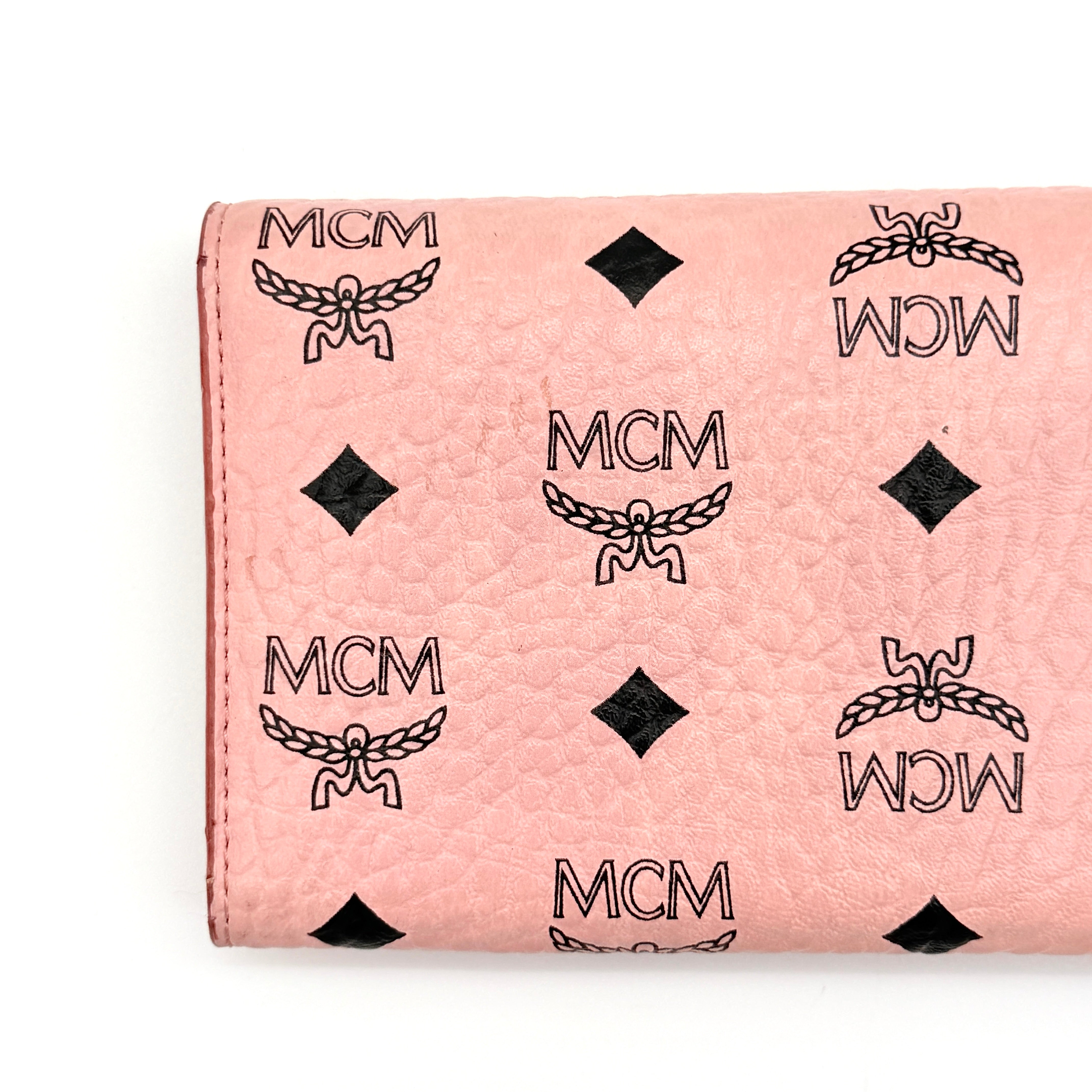 MCM Patricia Visetos Long Wallet Pink
