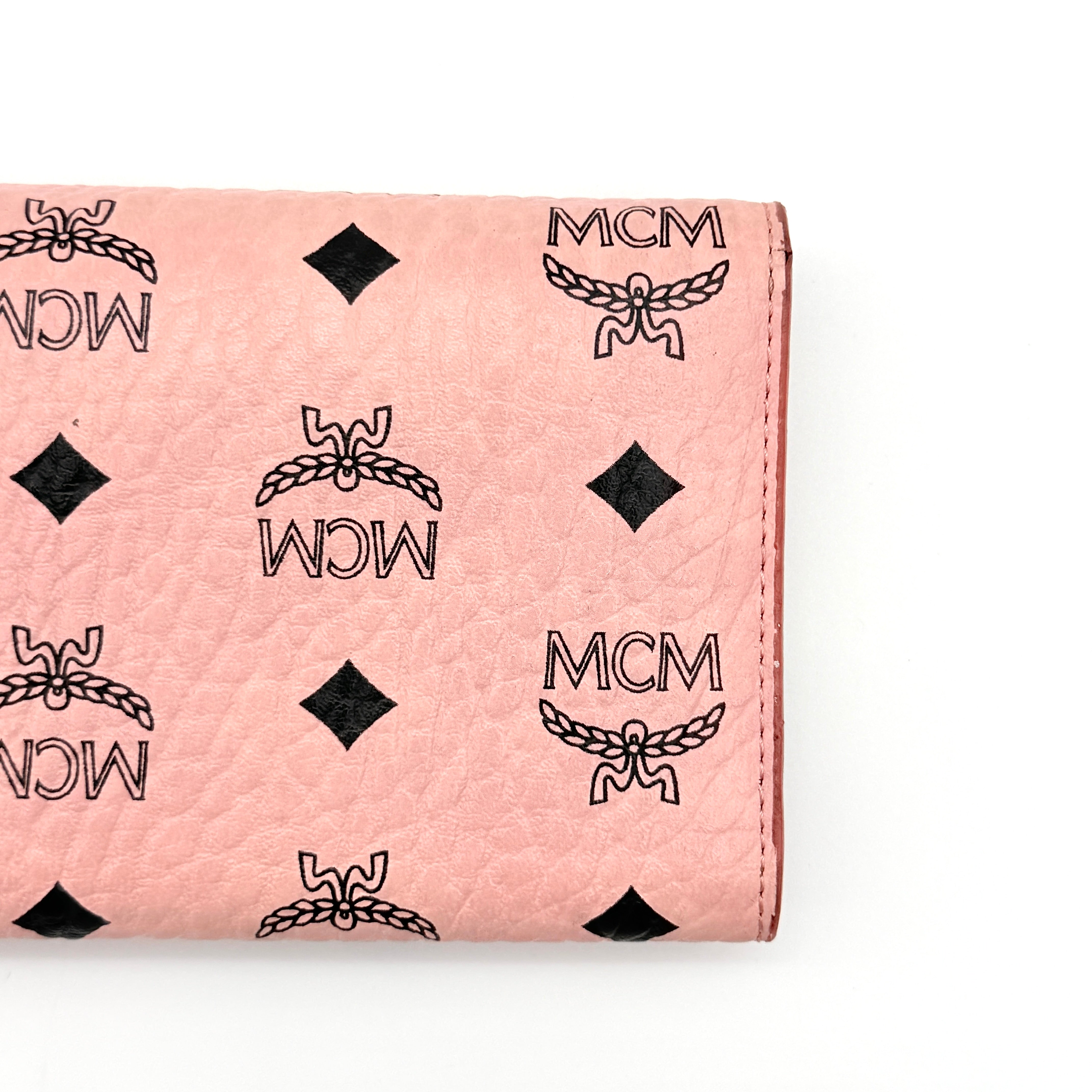 MCM Patricia Visetos Long Wallet Pink