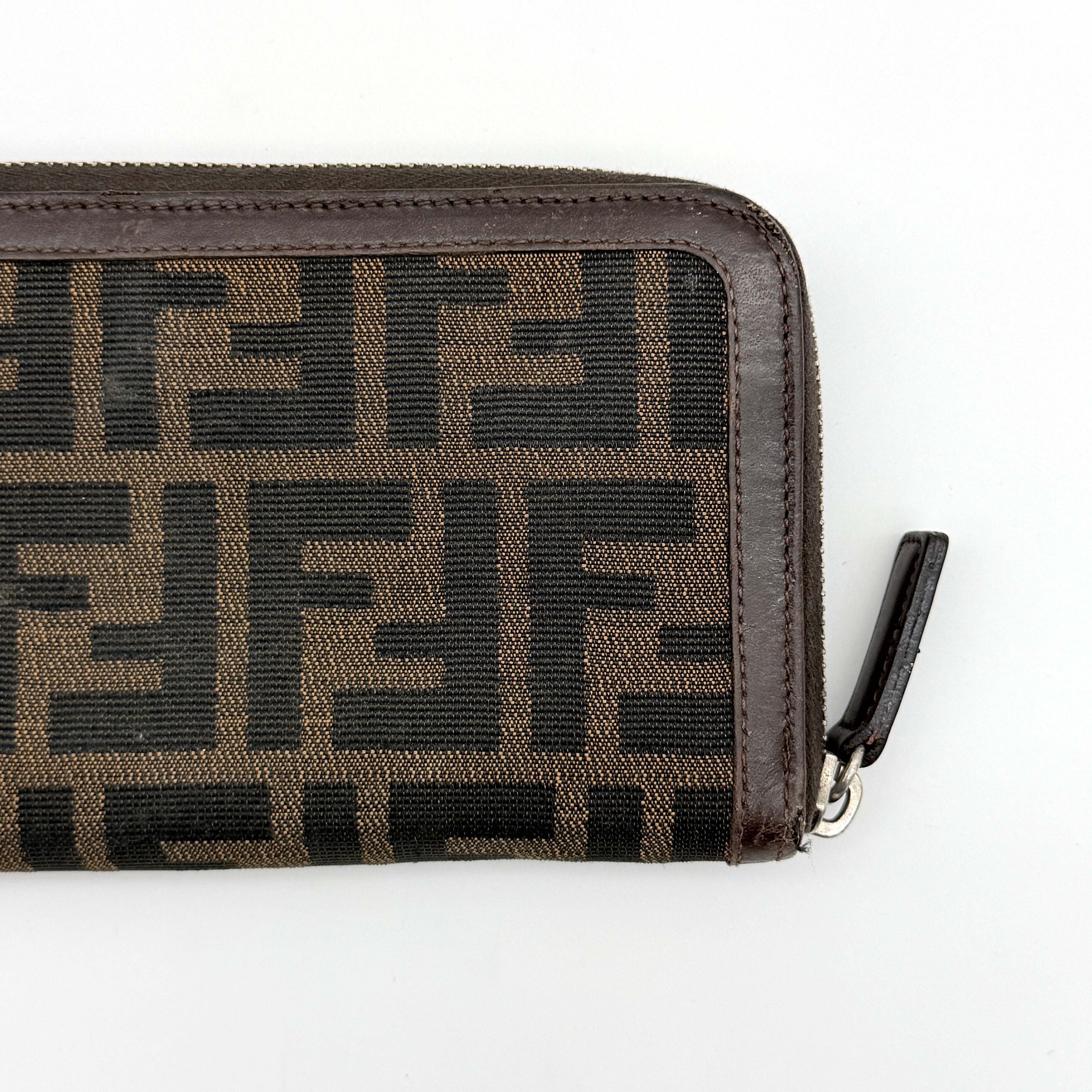 Fendi FF Zucca Zip Around Wallet Brown
