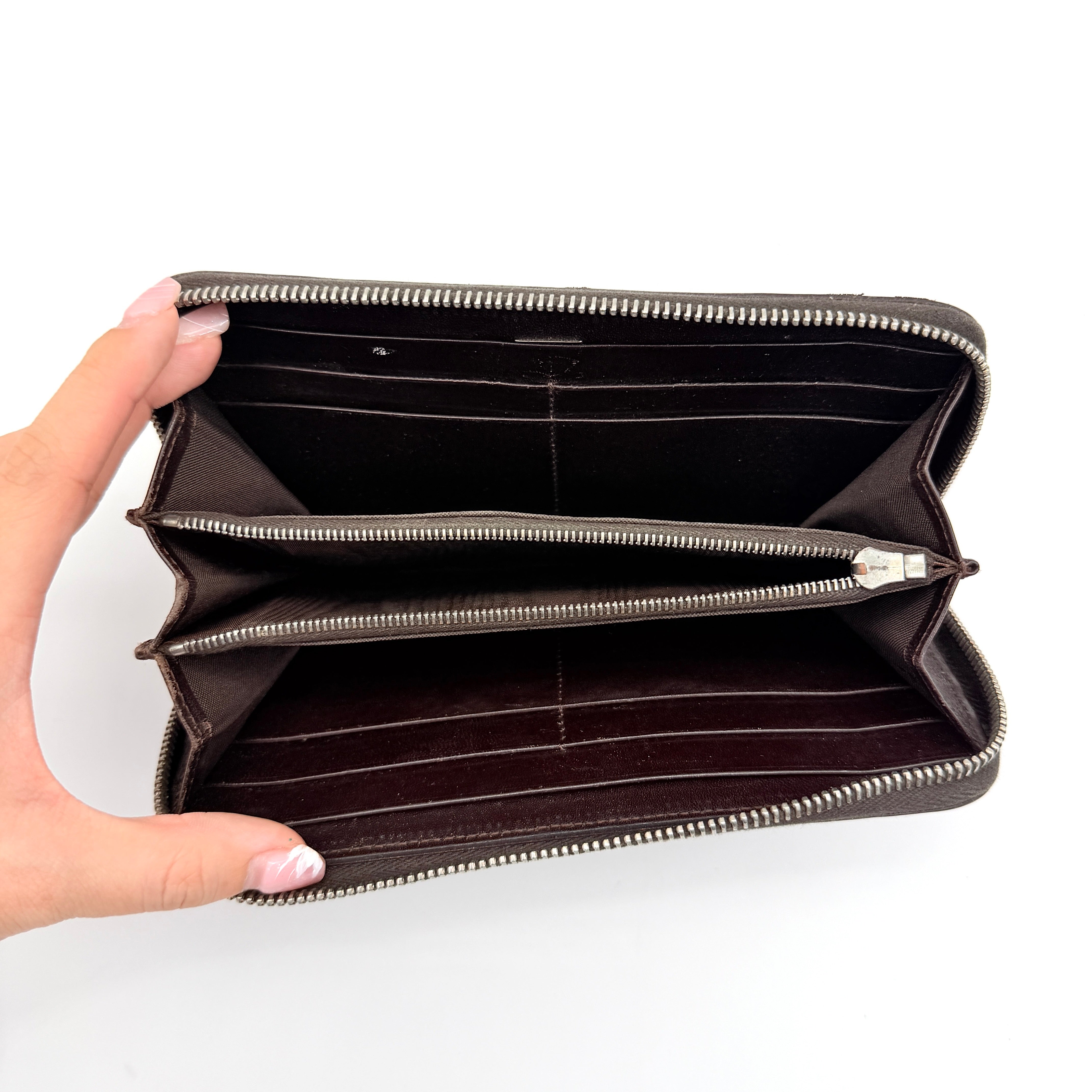 Fendi FF Zucca Zip Around Wallet Brown