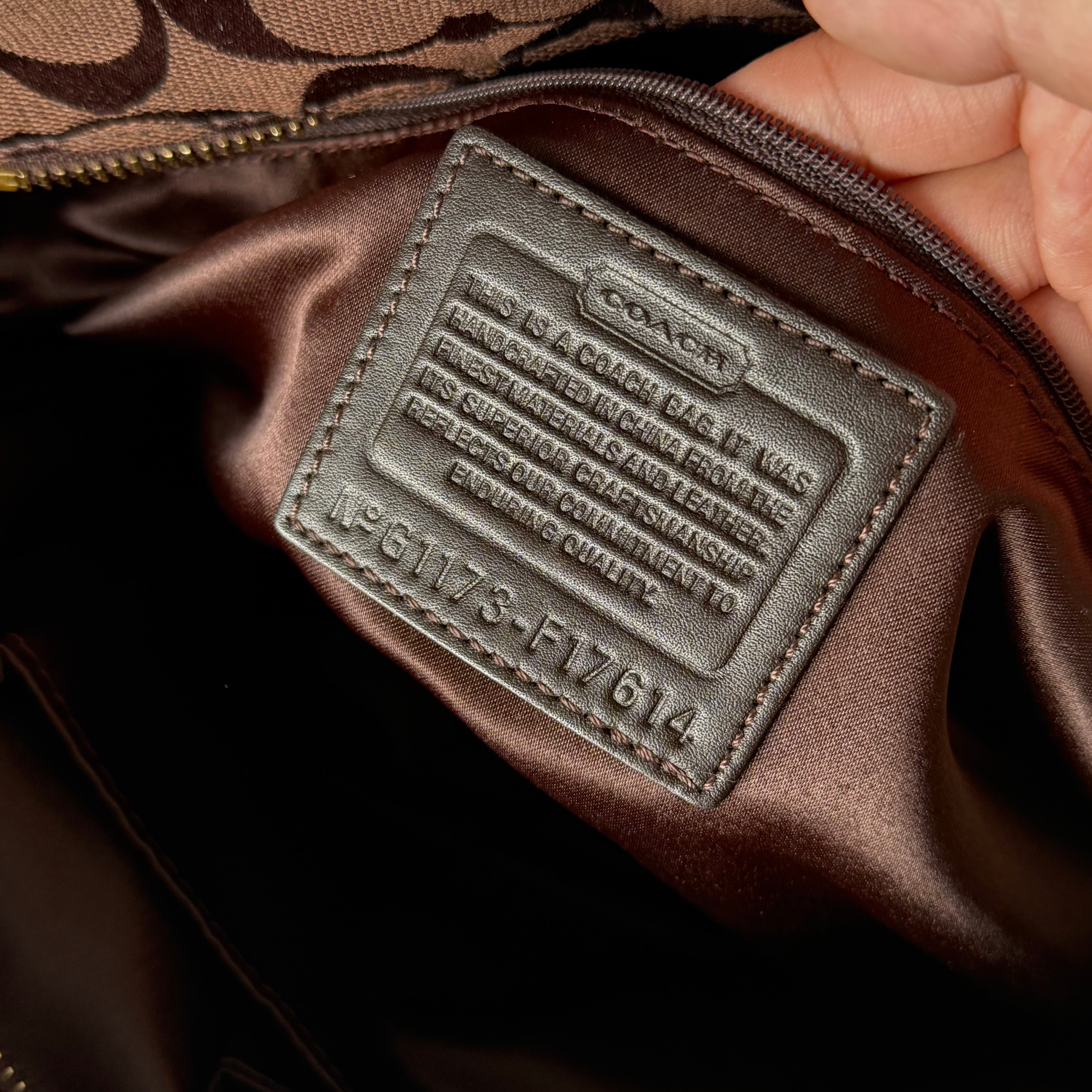 Coach Y2K Chevron Patchwork Tote Bag Brown Multicolor