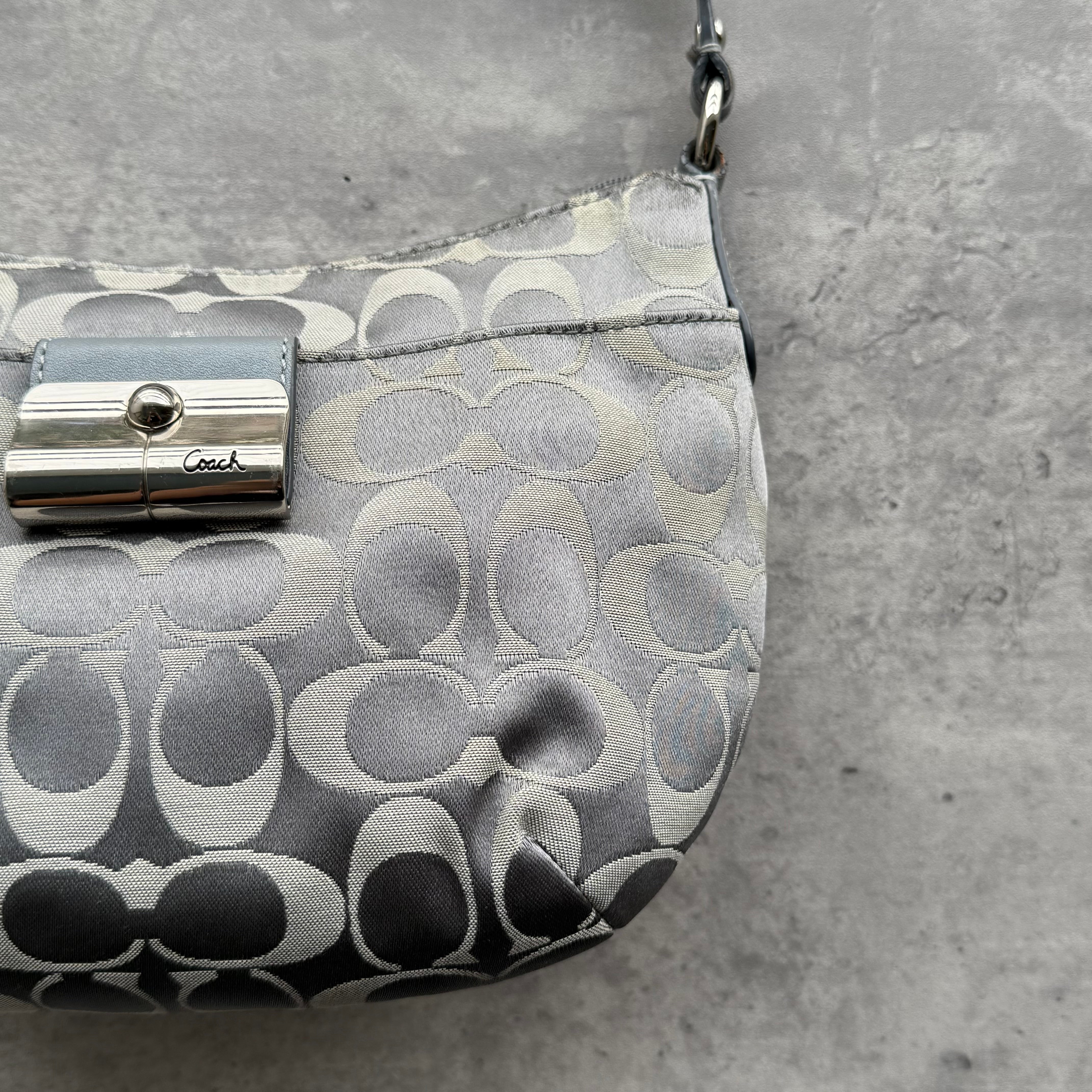 Coach Signature Kristin Hobo ShoulderBag Silver