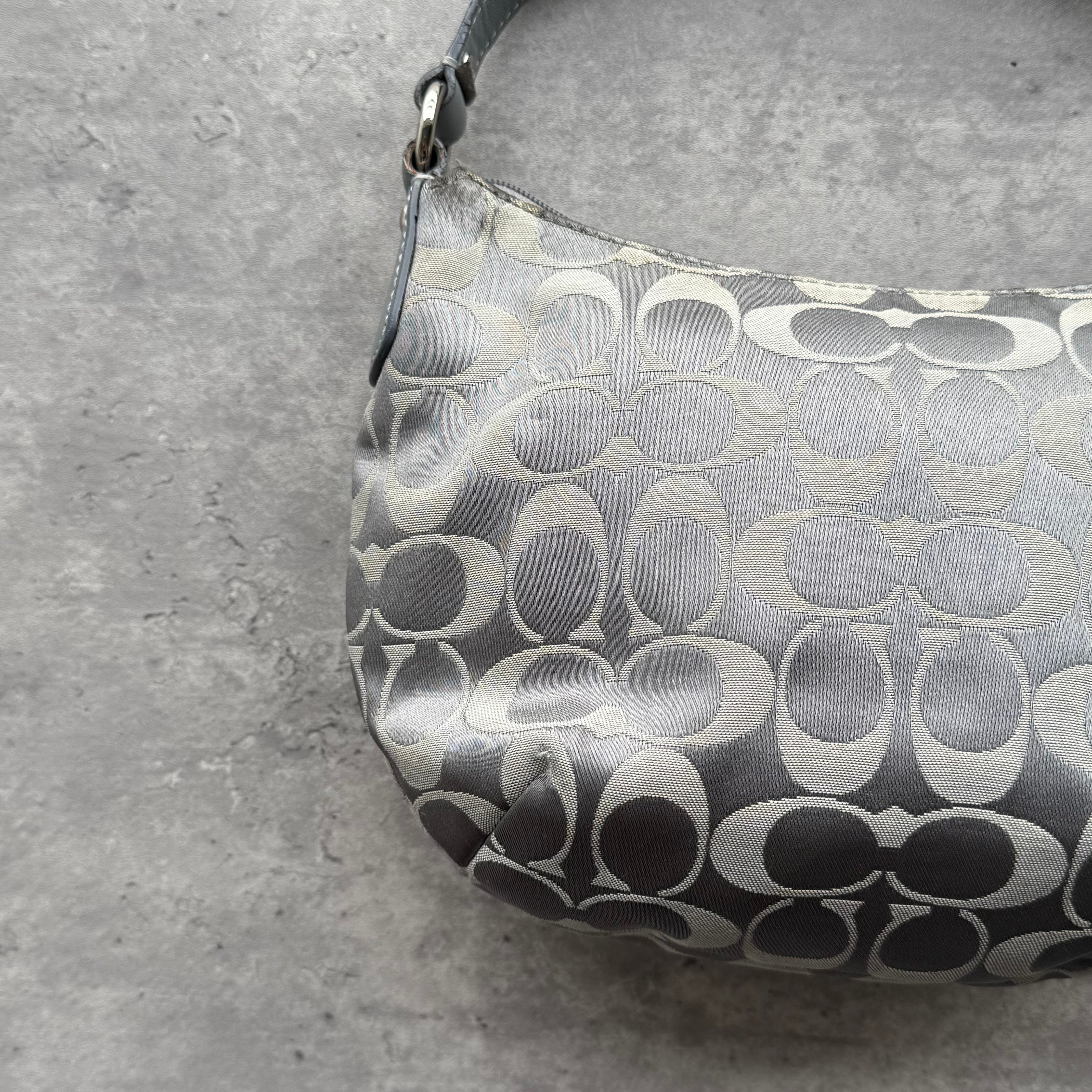 Coach Signature Kristin Hobo ShoulderBag Silver