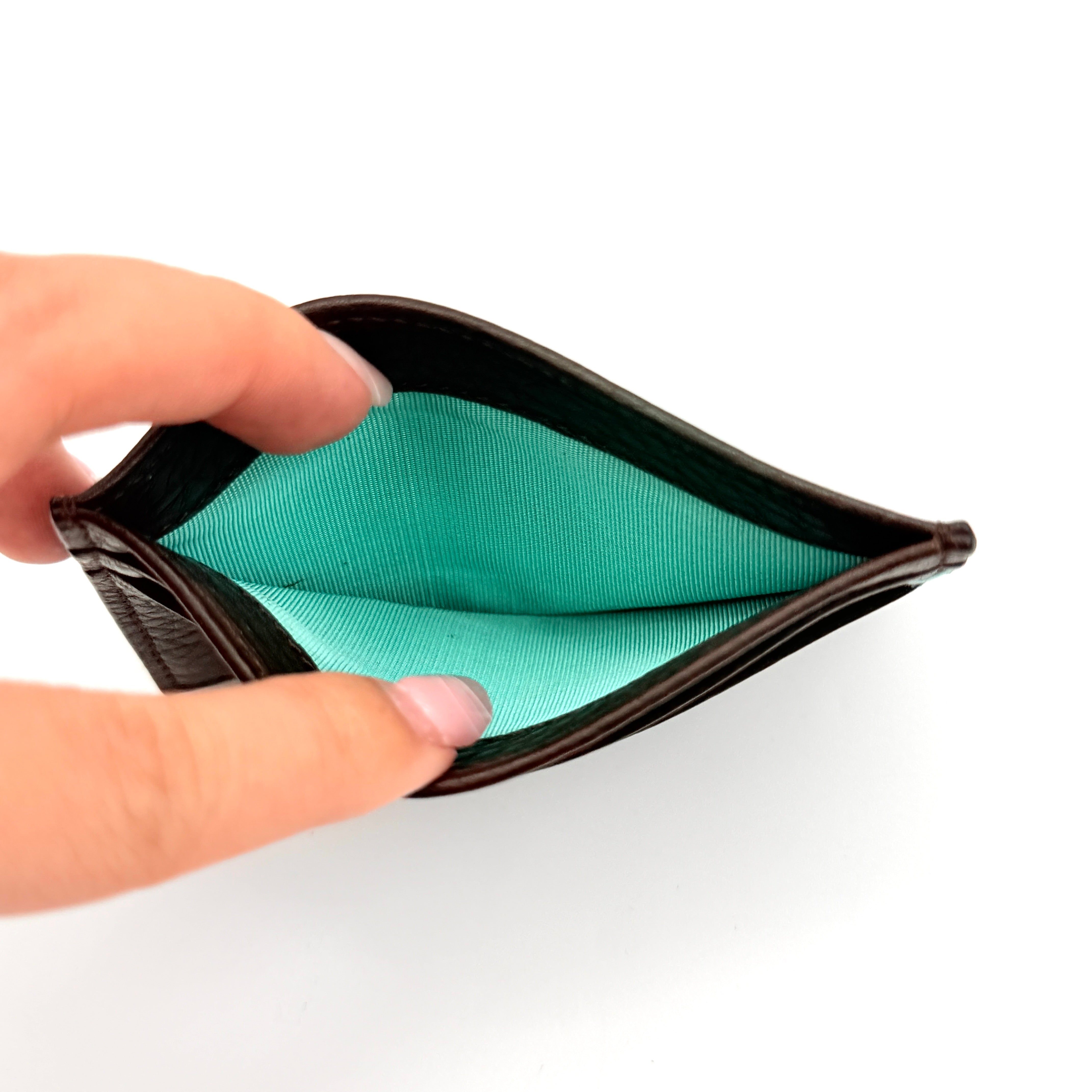 Tiffany & Co. Leather Cardholder Dark Brown