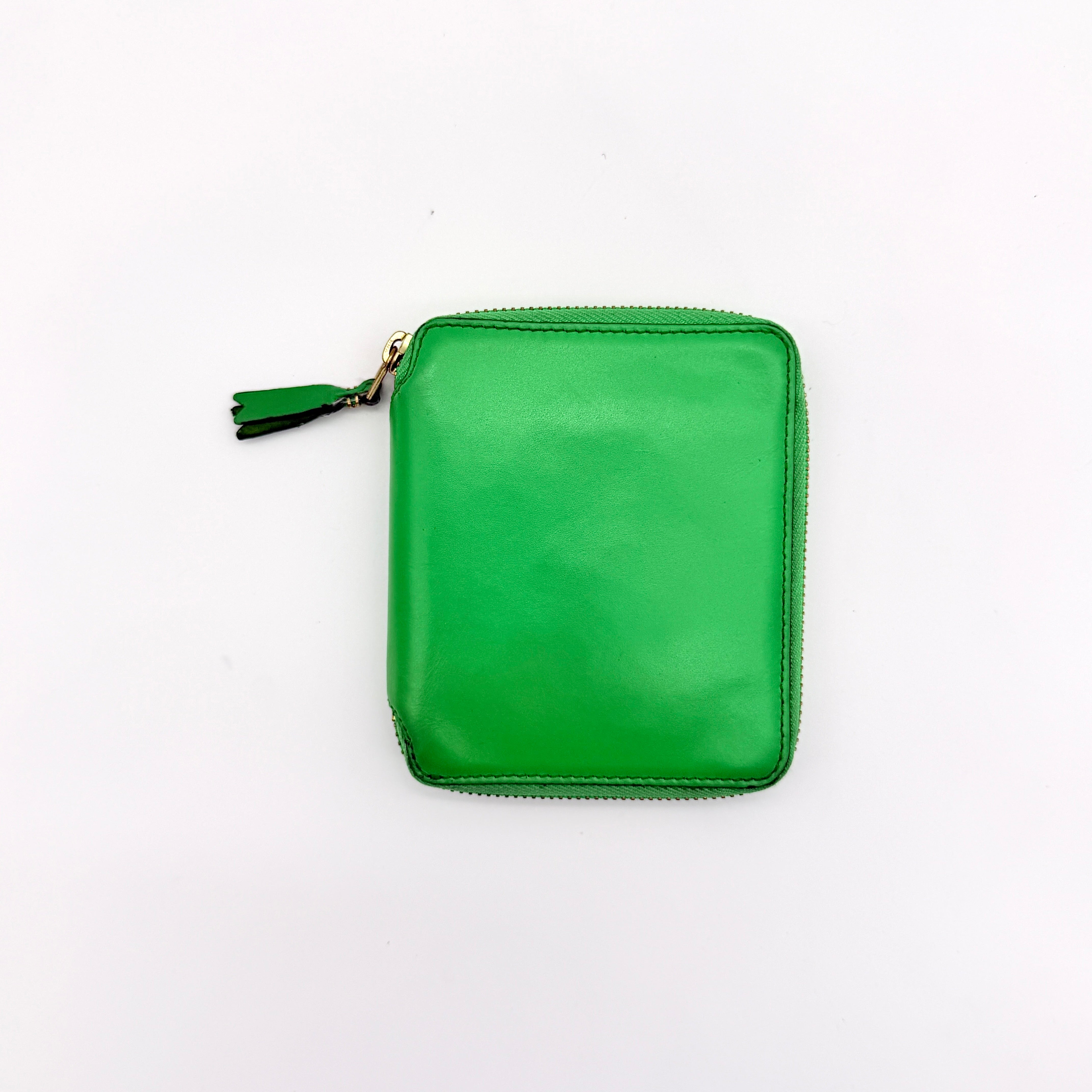 Comme des Garçons Leather Zipped Wallet Green