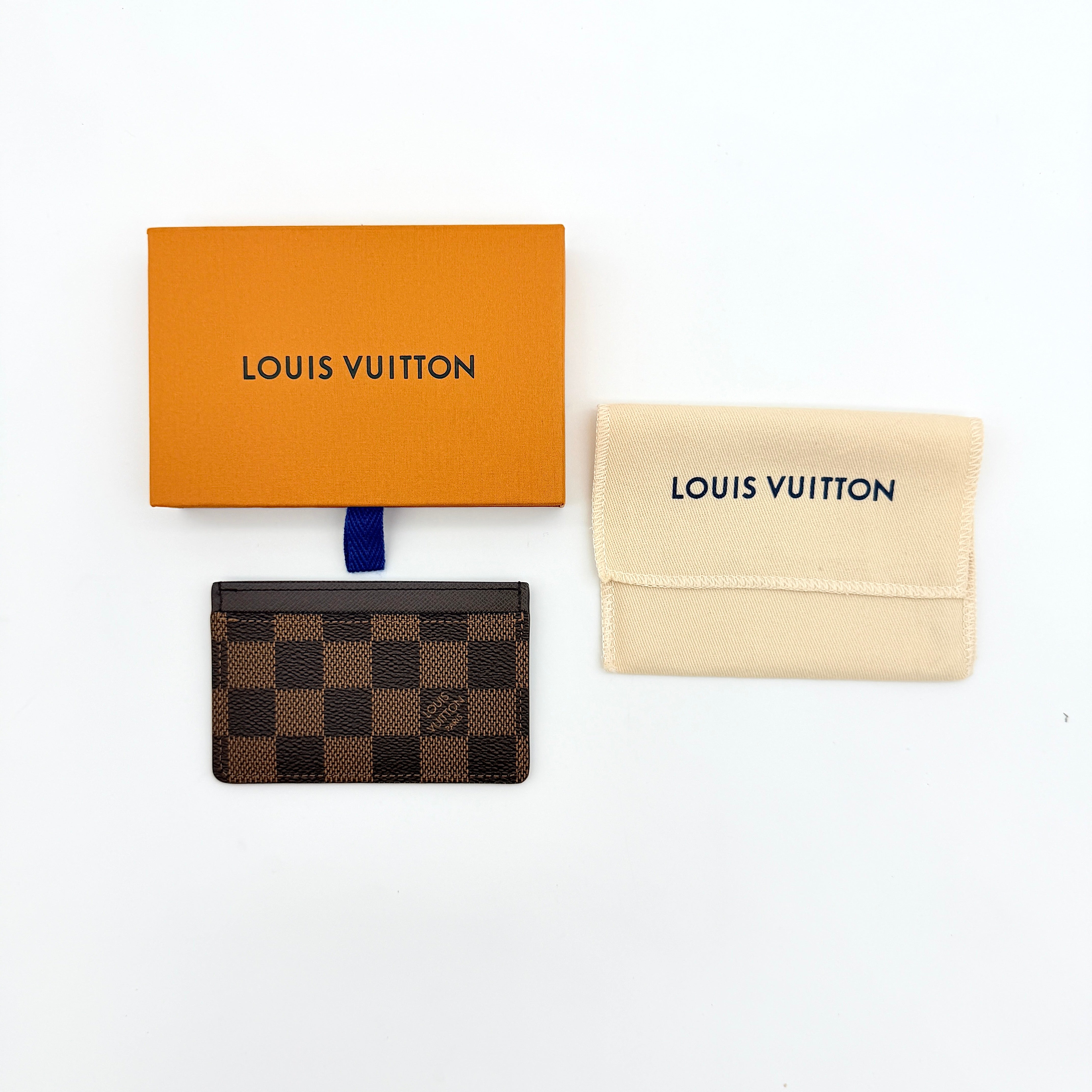 Louis Vuitton Damier Ebene Card Holder Brown