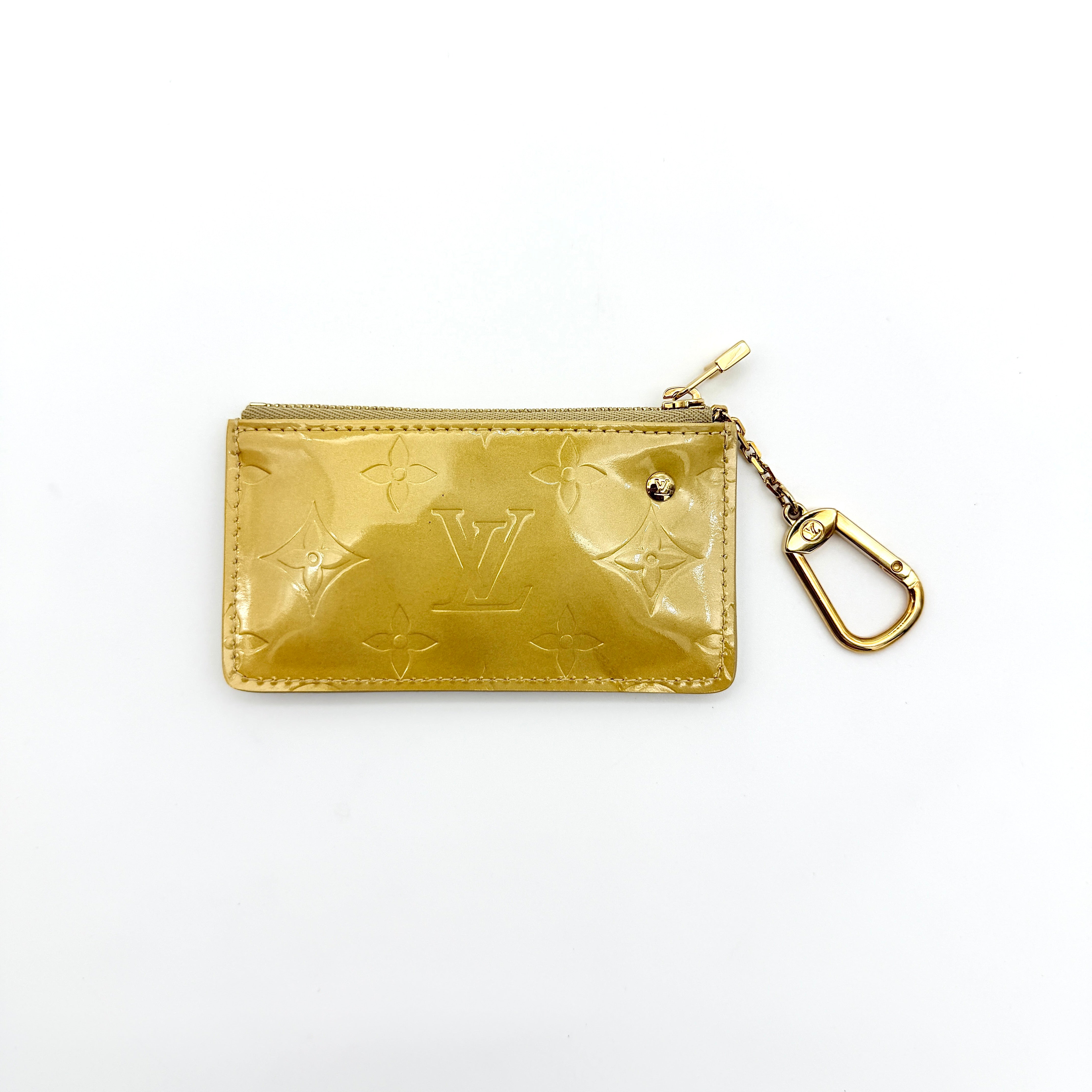 Louis Vuitton Monogram Vernis Pochette Cles Coin Case Yellow