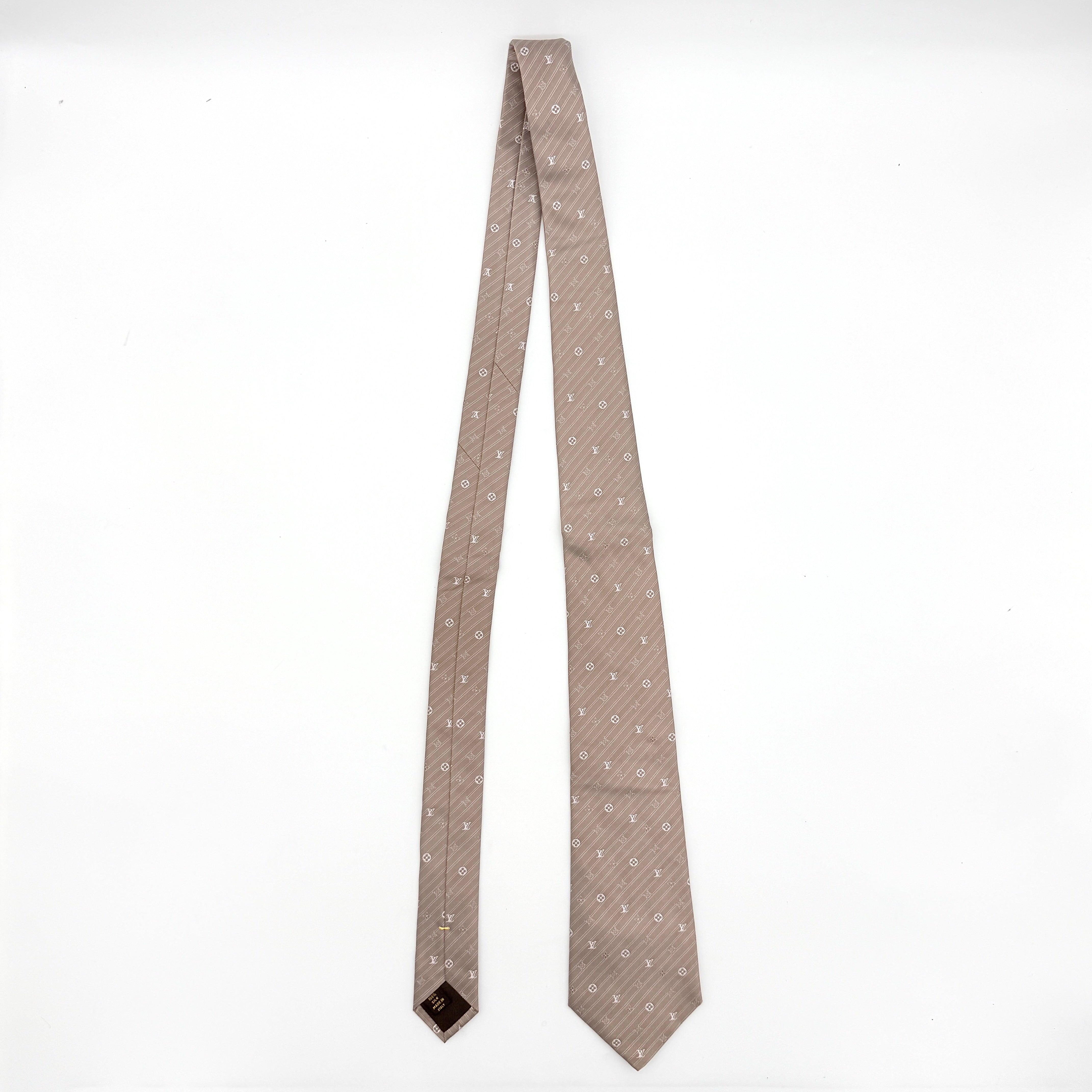 Louis Vuitton Monogram Silk Tie Beige