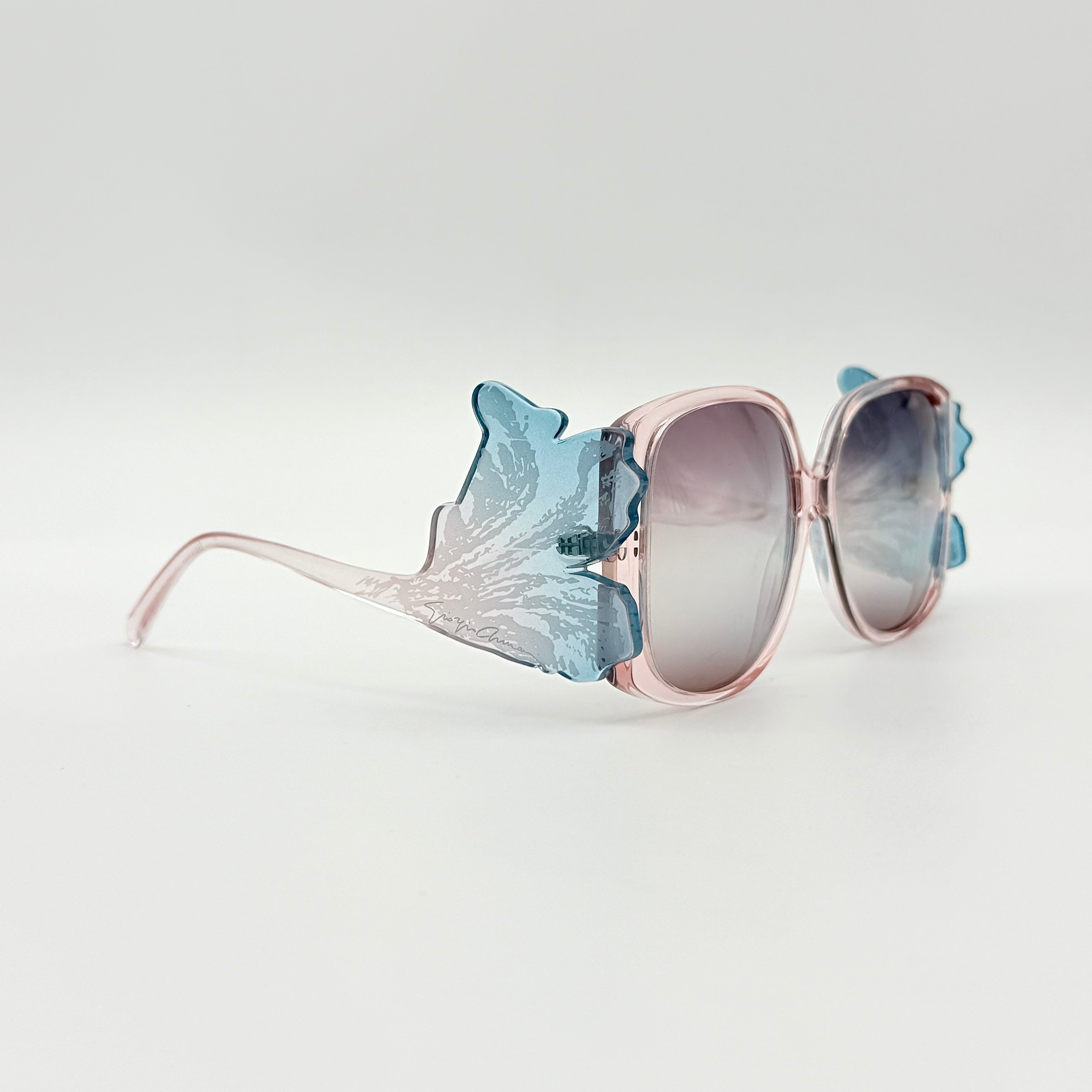 Giorgio Armani Floral Acrylic Sunglasses Light Blue/Light Pink