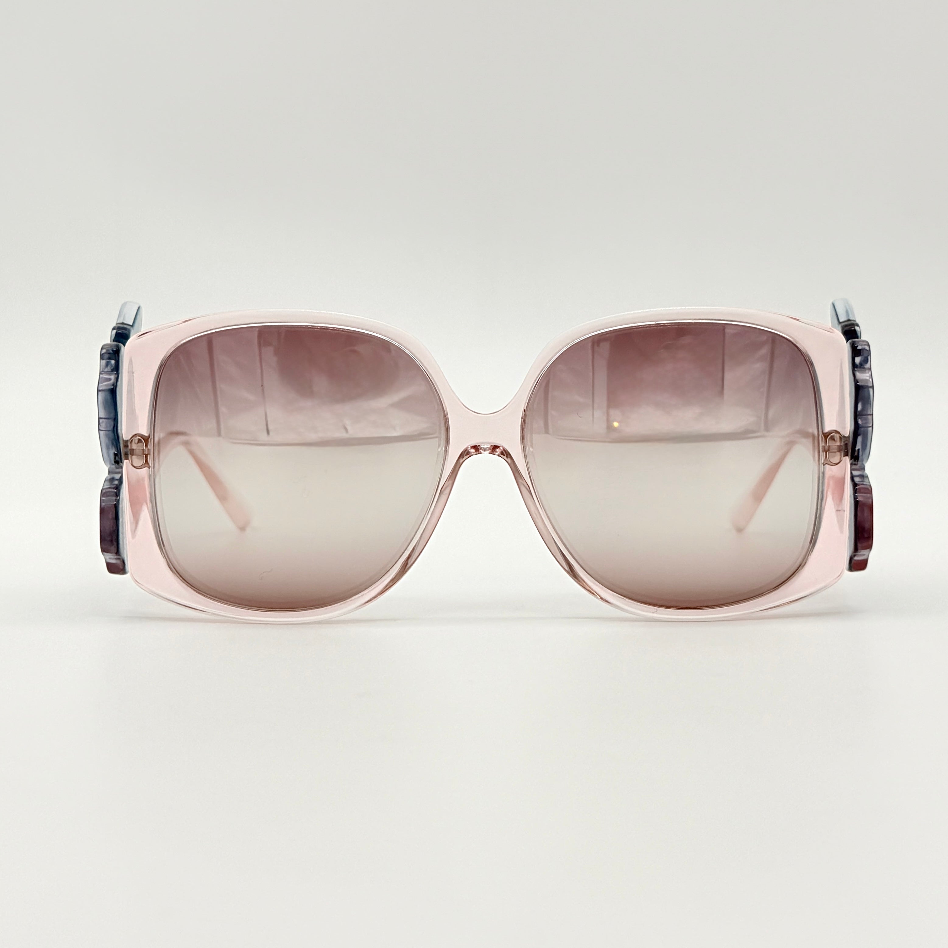 Giorgio Armani Floral Acrylic Sunglasses Light Blue/Light Pink