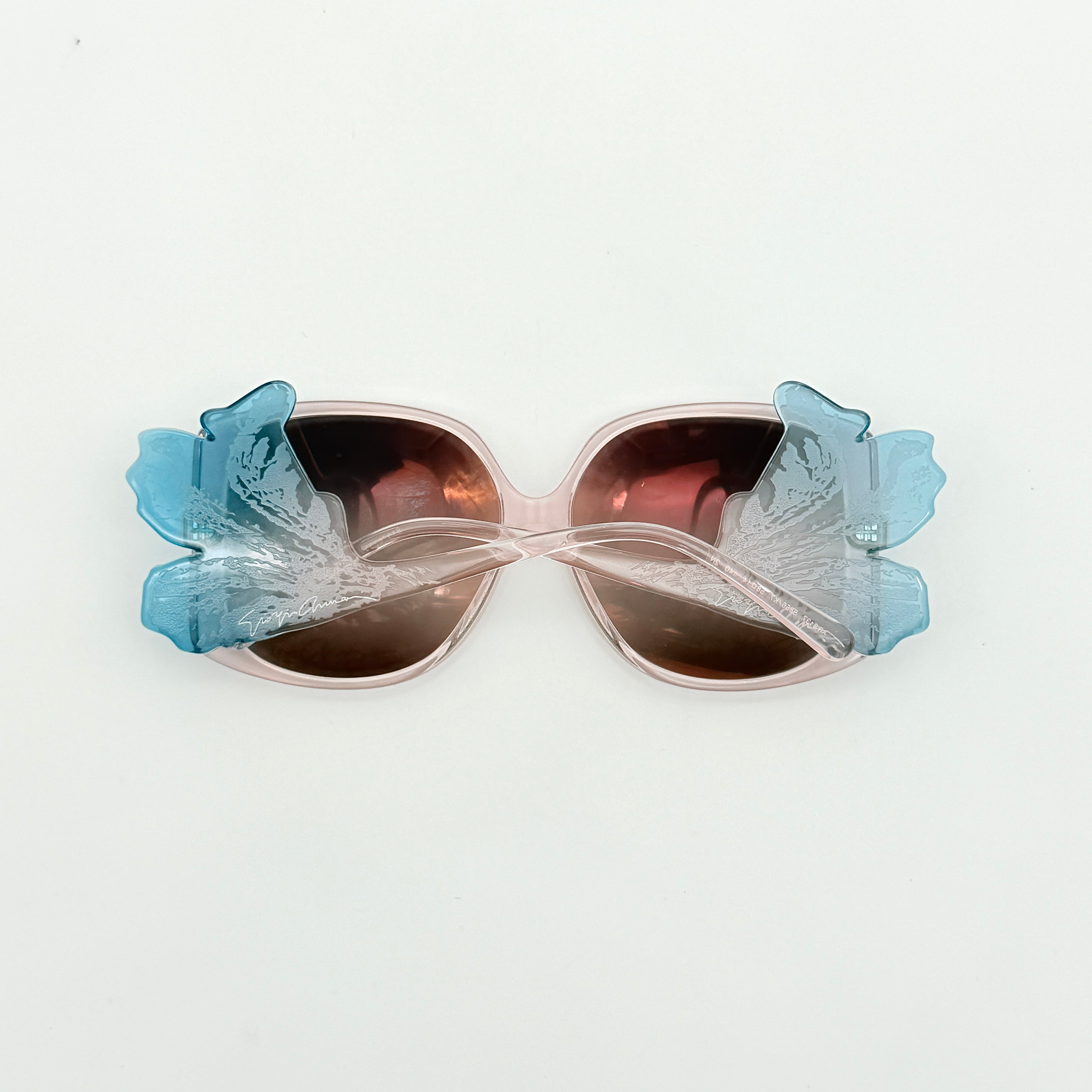 Giorgio Armani Floral Acrylic Sunglasses Light Blue/Light Pink