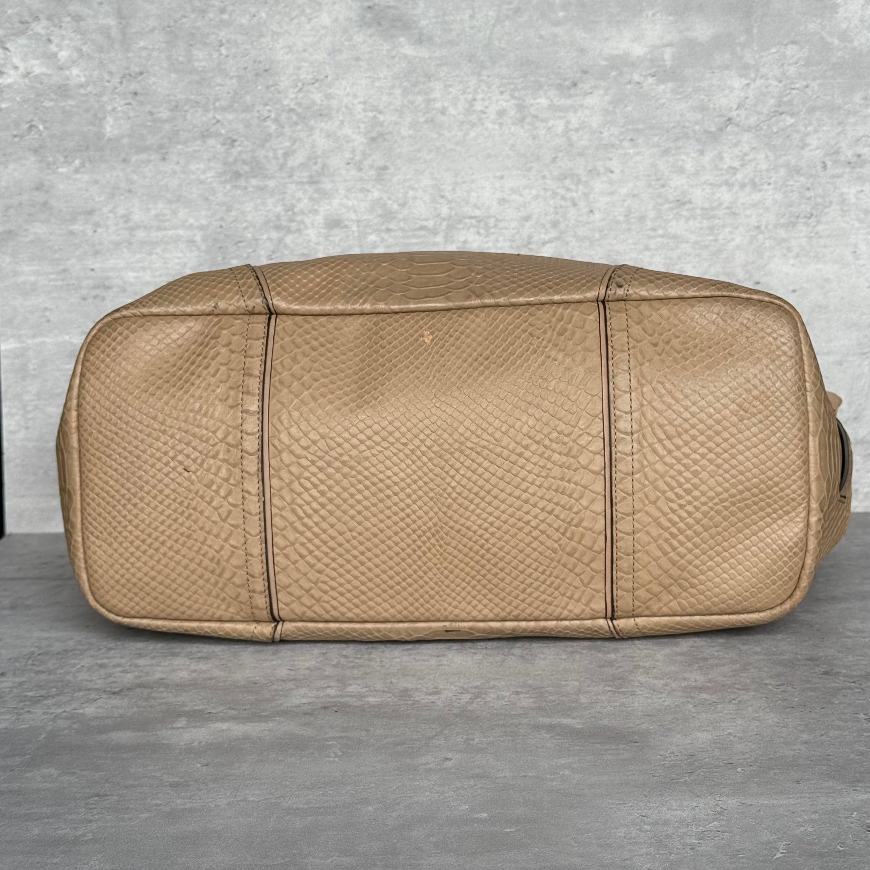 Coach Hadley XL Python Tote Bag Tan