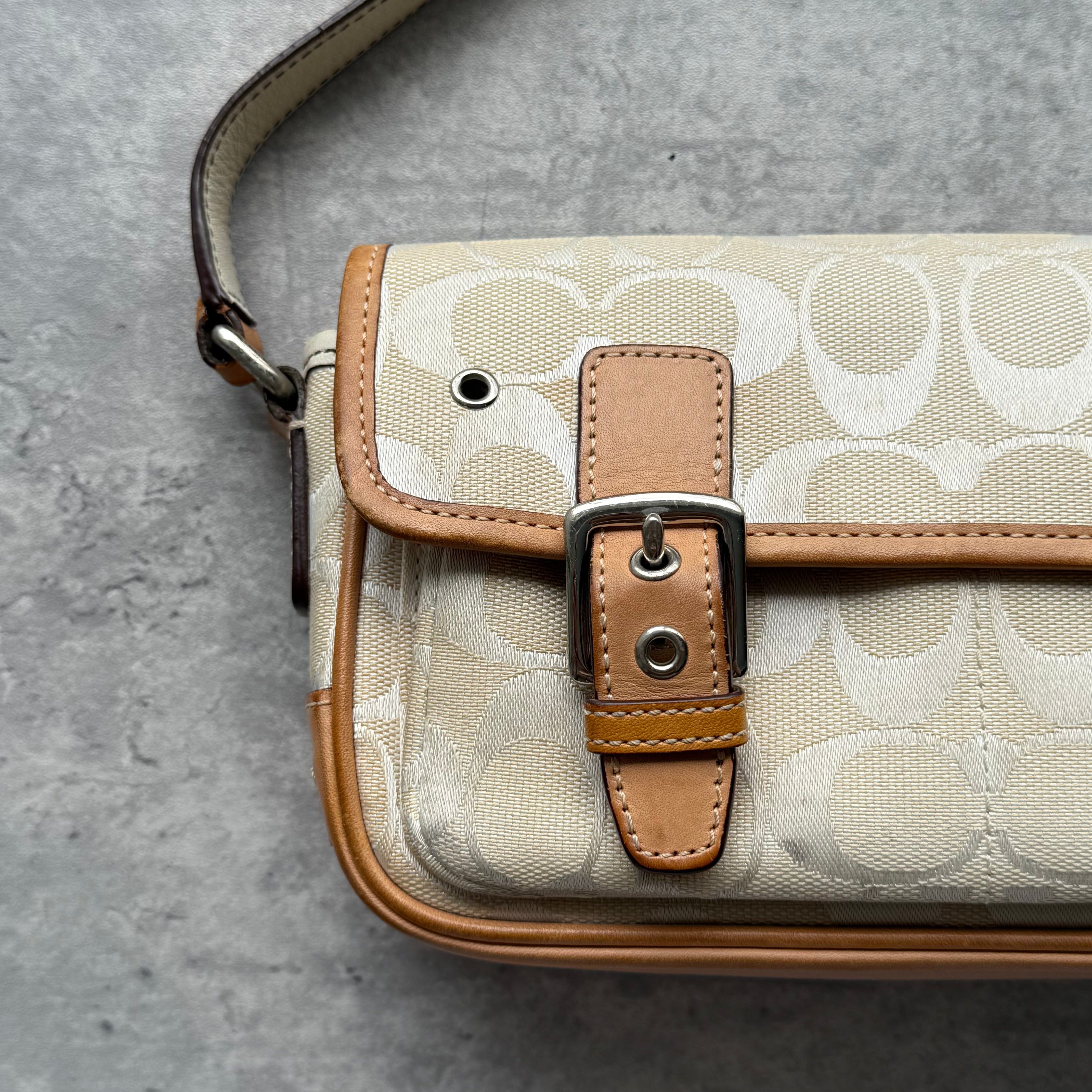 Coach Double Buckle Mini Crossbody Bag Cream/Tan