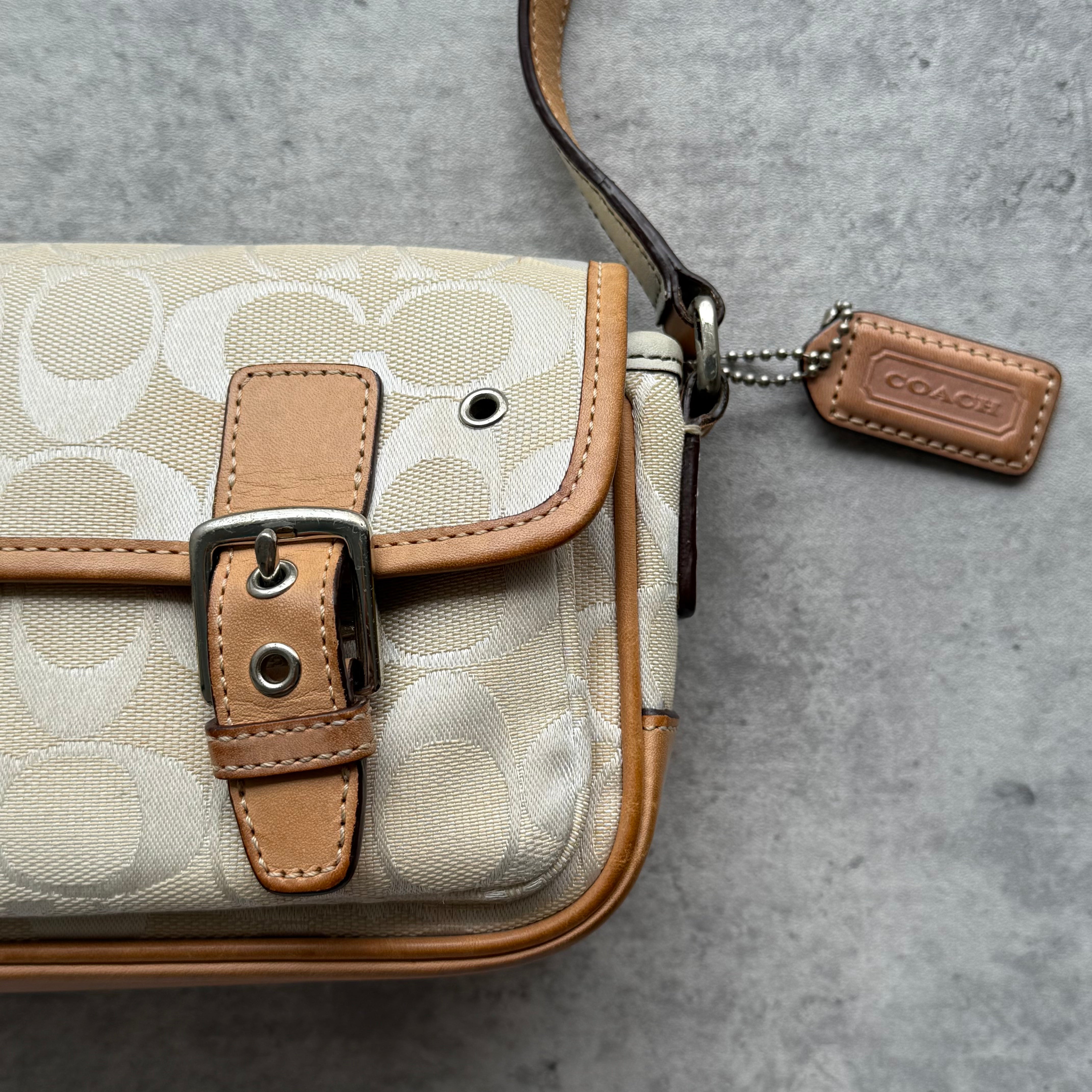 Coach Double Buckle Mini Crossbody Bag Cream/Tan