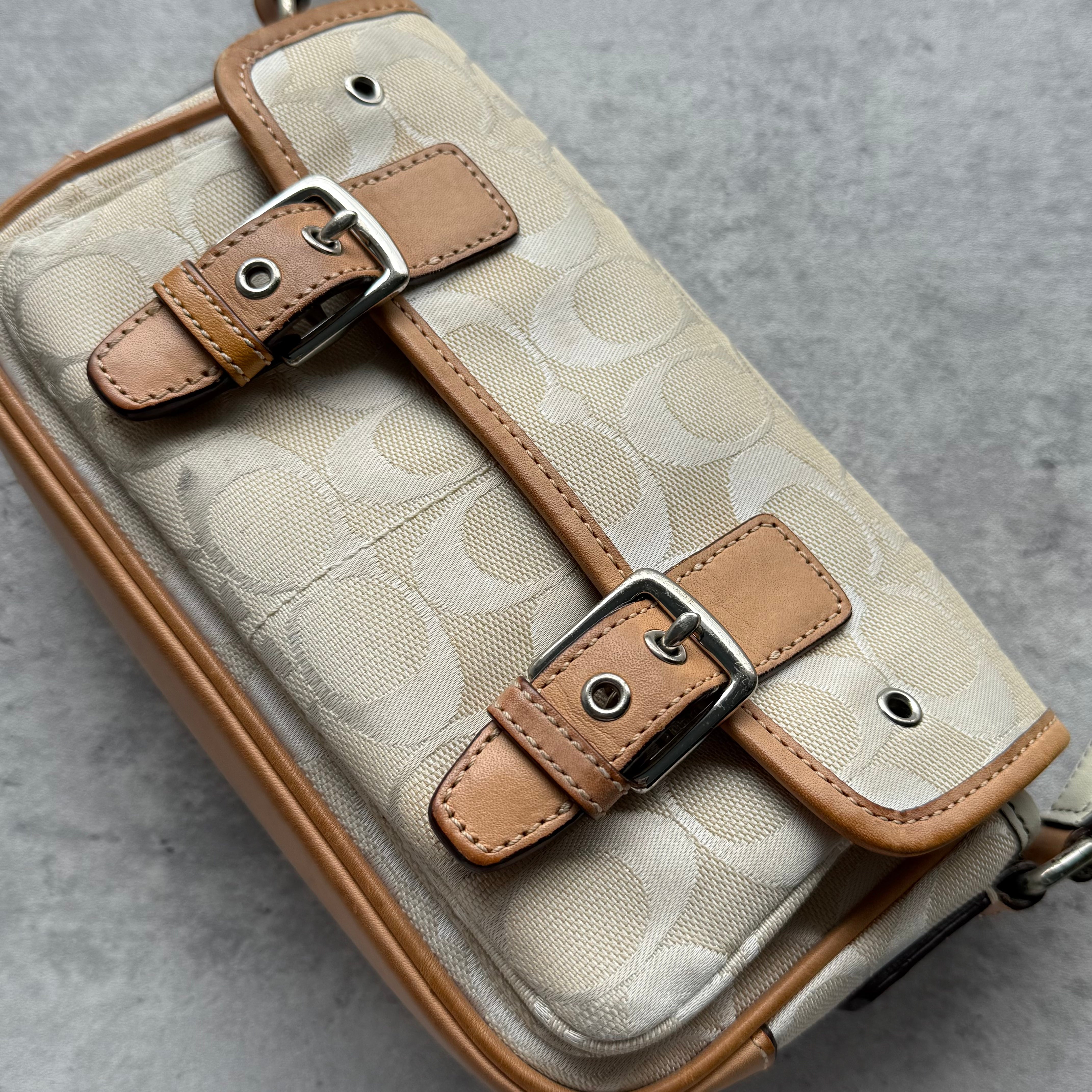 Coach Double Buckle Mini Crossbody Bag Cream/Tan
