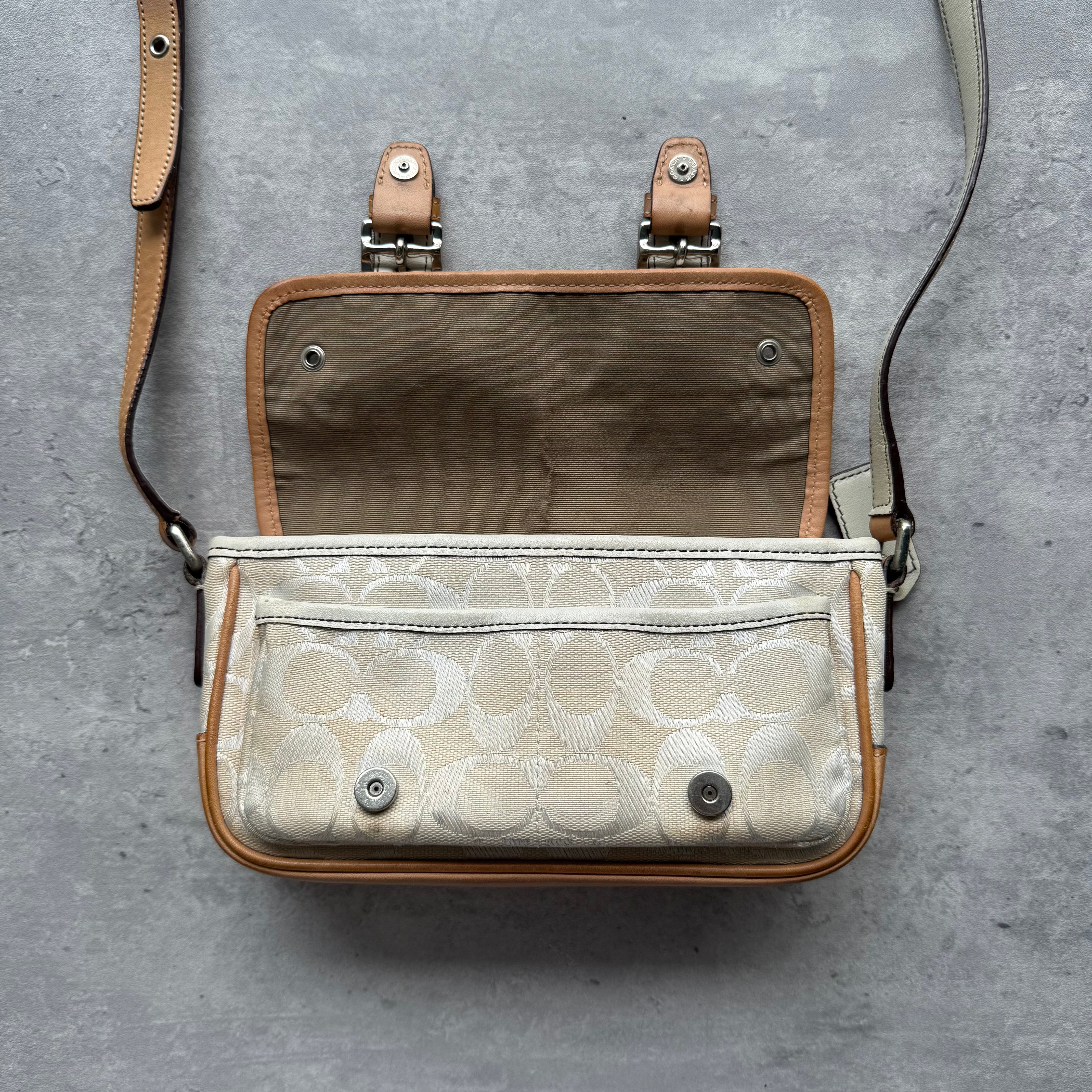 Coach Double Buckle Mini Crossbody Bag Cream/Tan