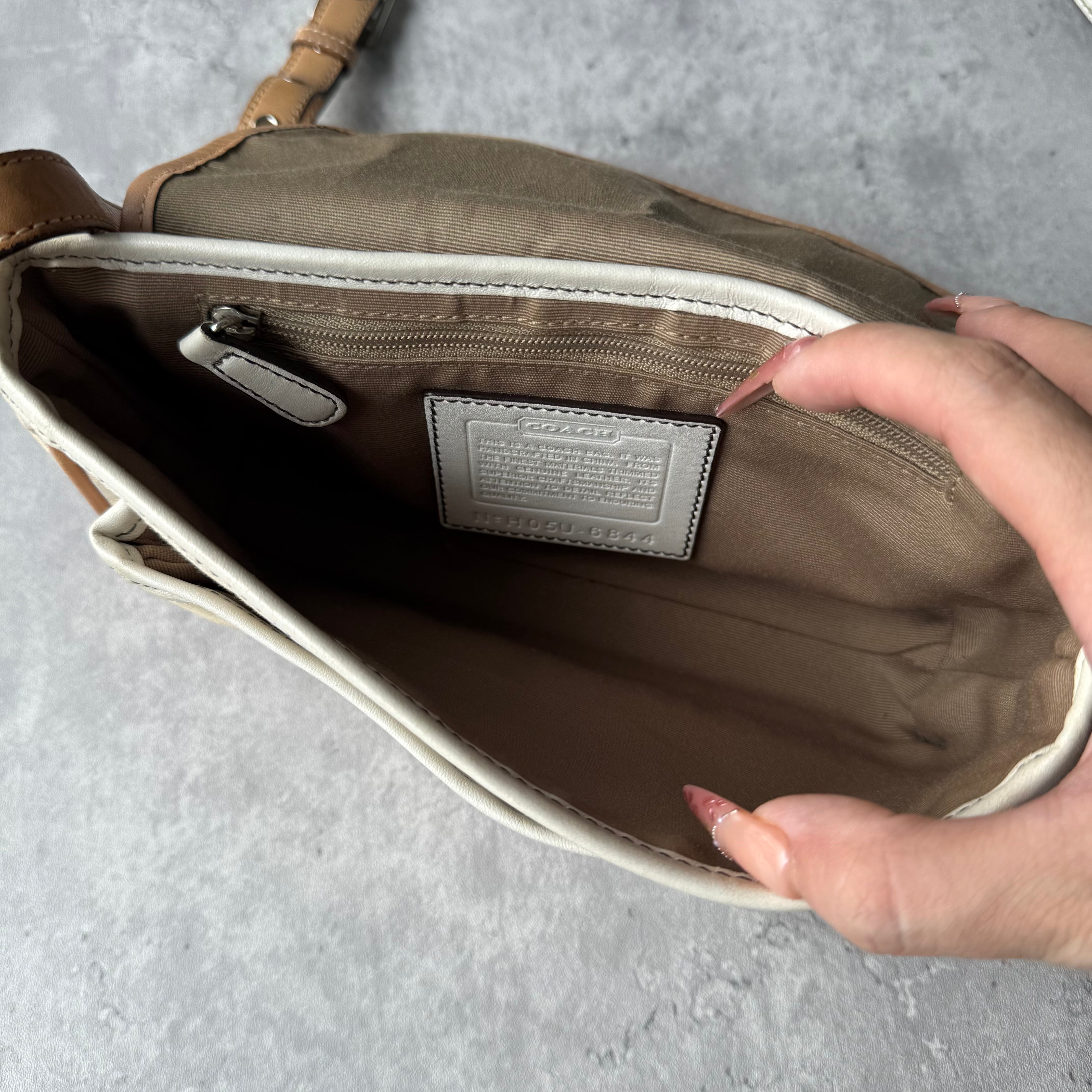 Coach Double Buckle Mini Crossbody Bag Cream/Tan