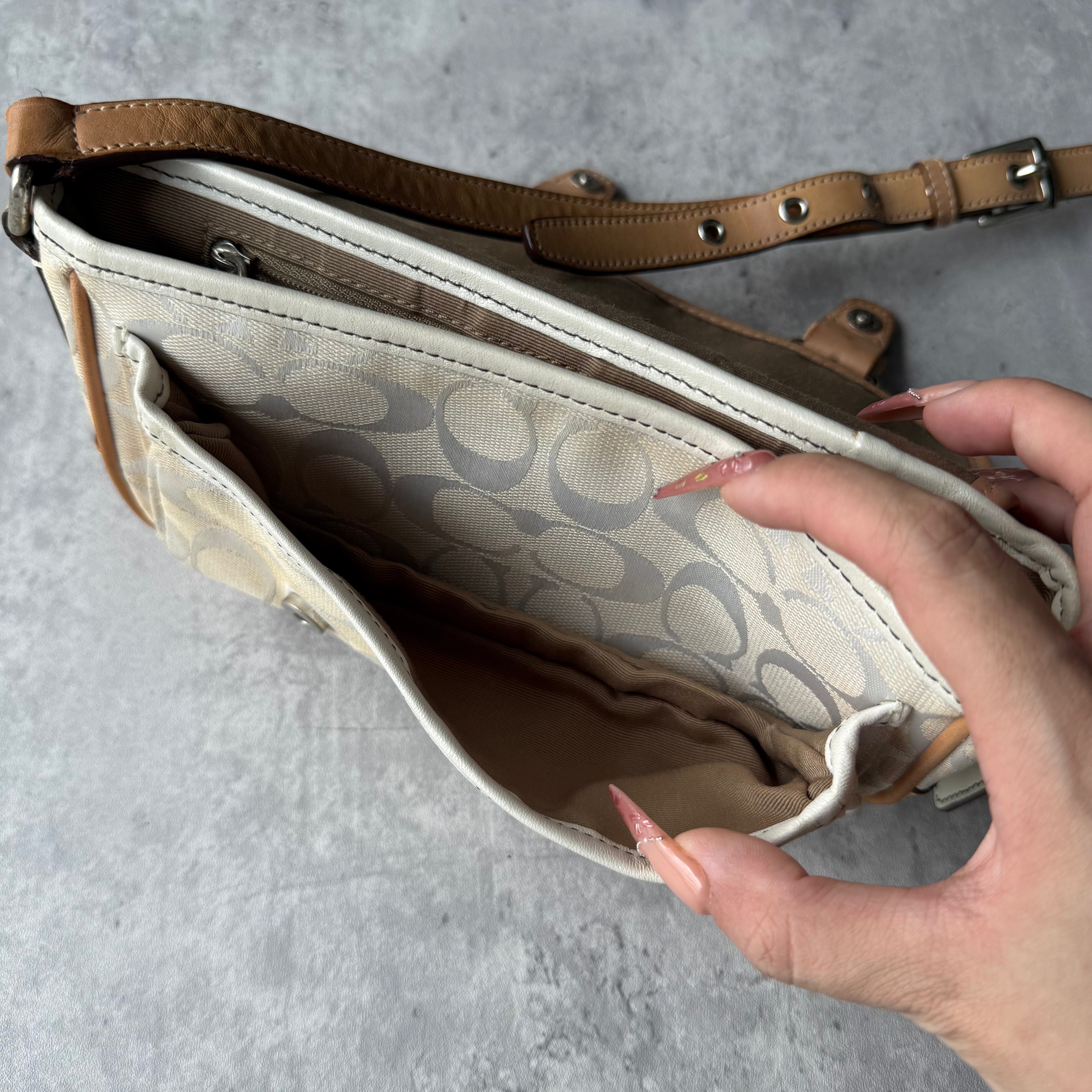 Coach Double Buckle Mini Crossbody Bag Cream/Tan