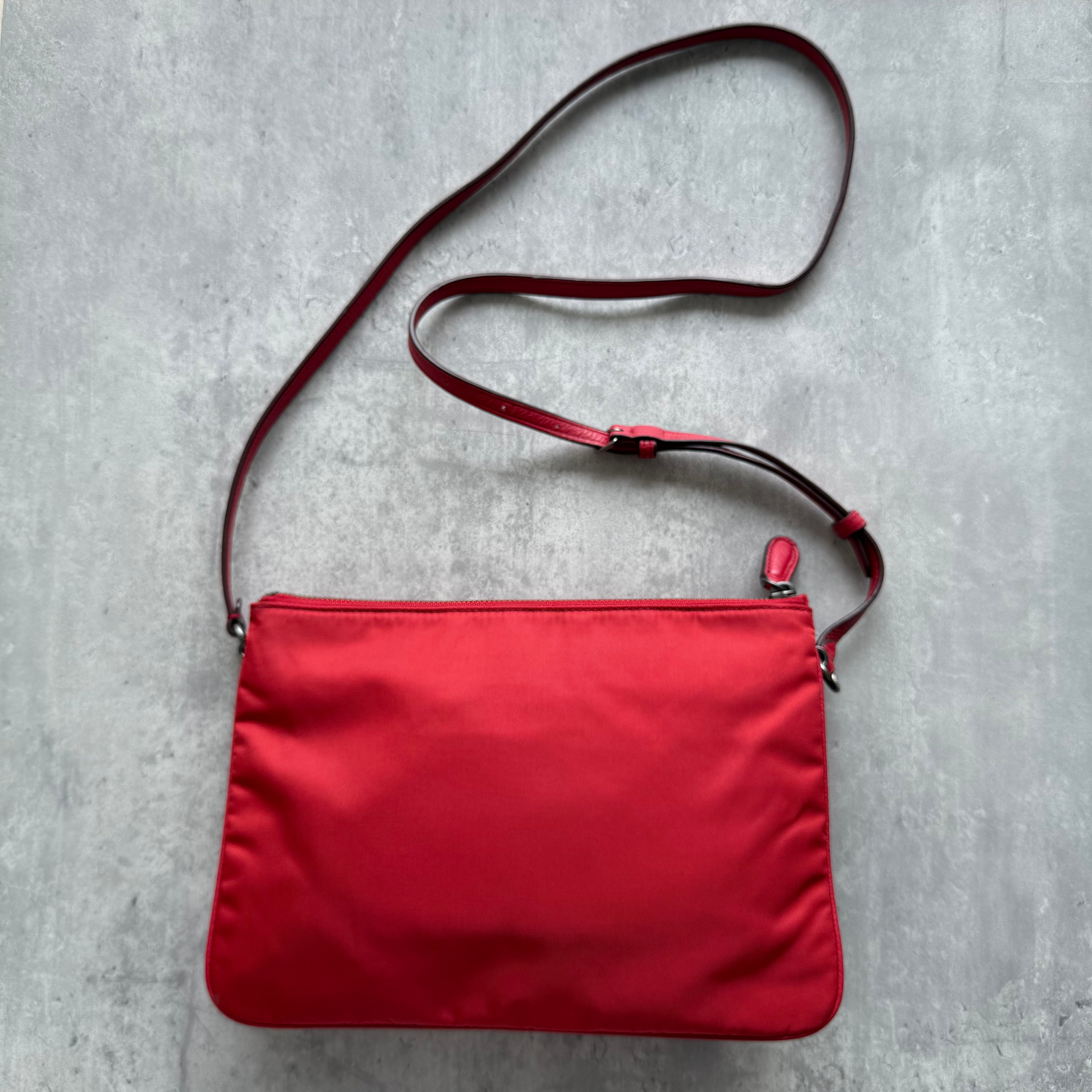 Coach Signature Nylon Crossbody Bag Red