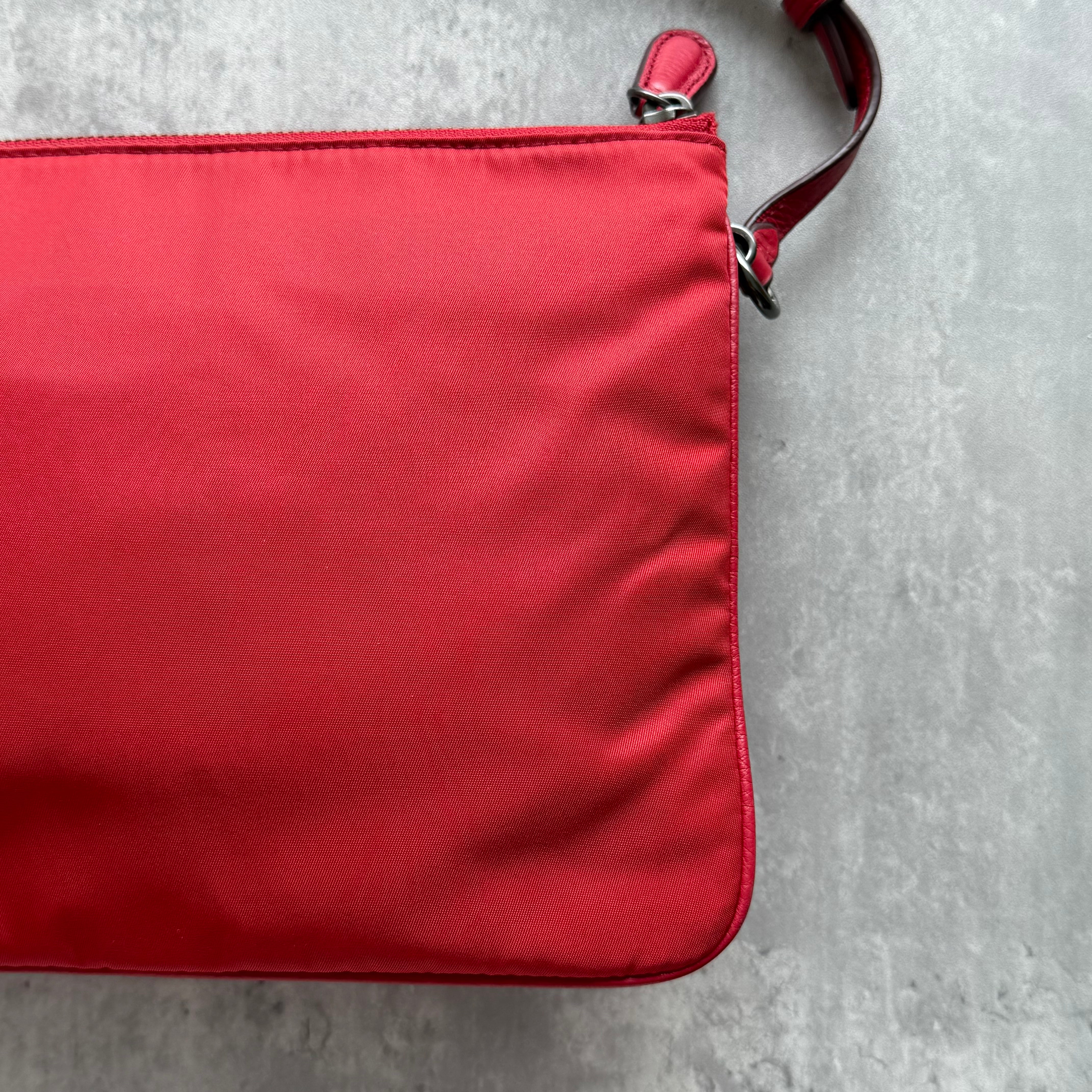 Coach Signature Nylon Crossbody Bag Red