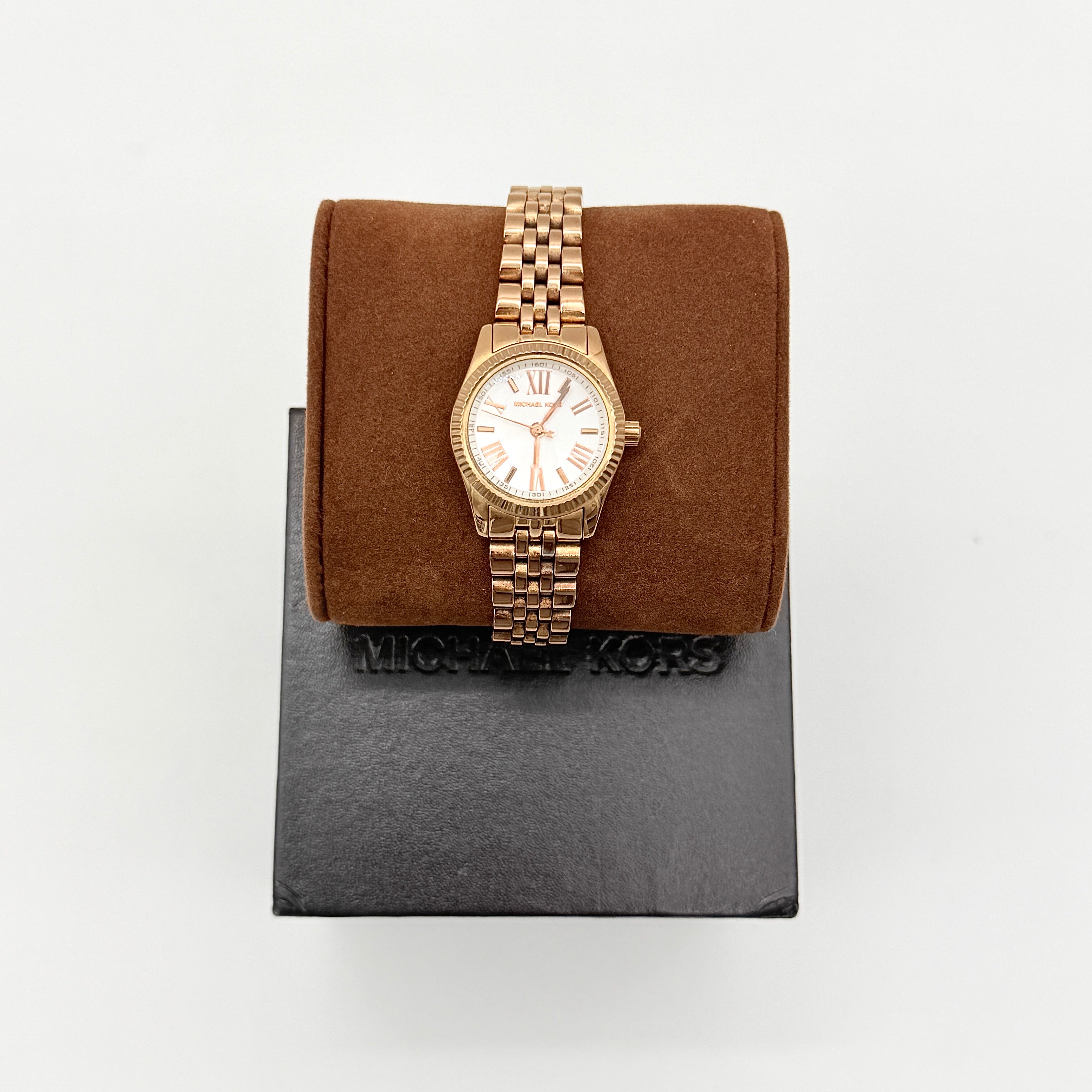 Michael Kors Petite Lexington MK3230 White Dial Watch Rose Gold