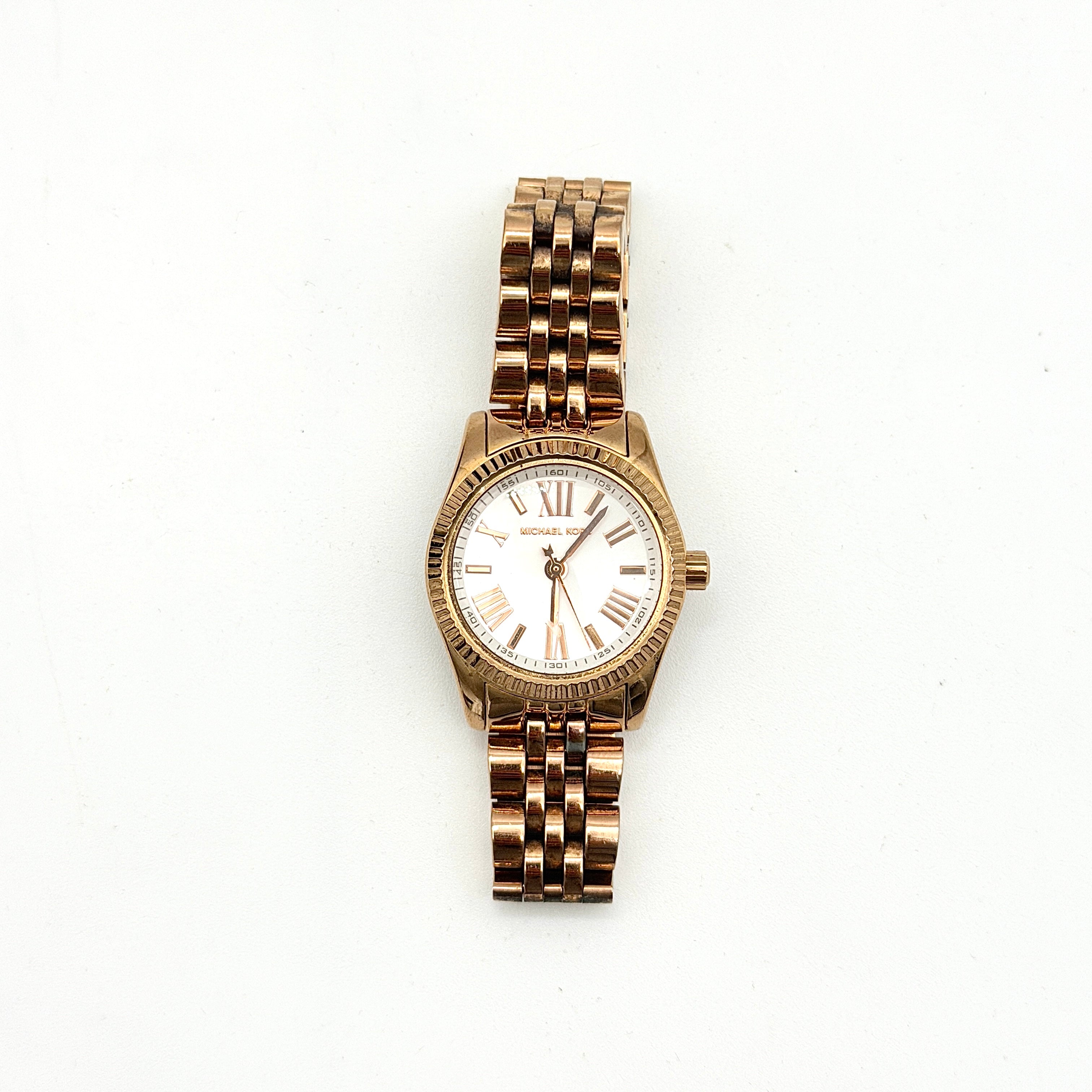 Michael Kors Petite Lexington MK3230 White Dial Watch Rose Gold