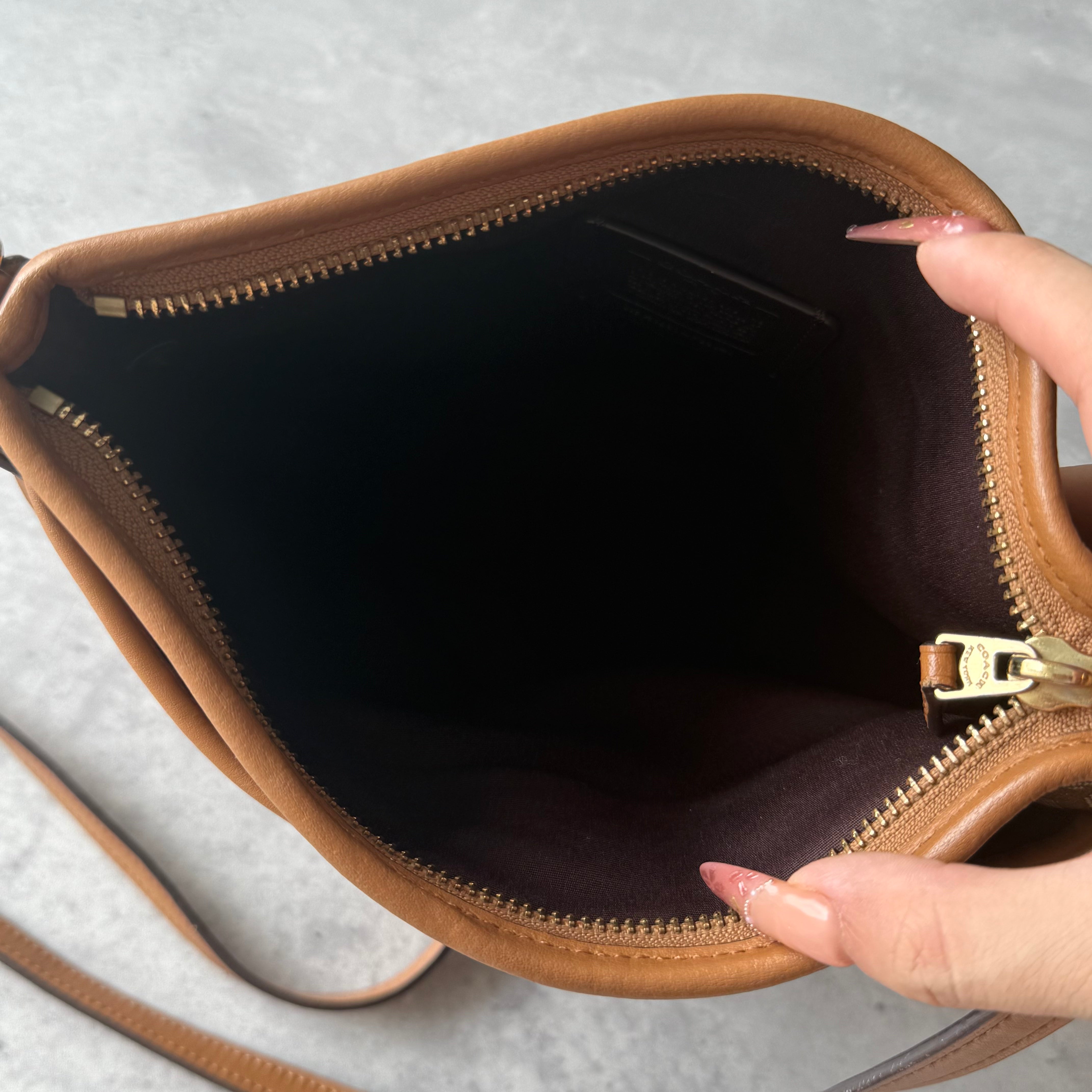 Coach Stripe File Crossbody Bag Pink/Beige