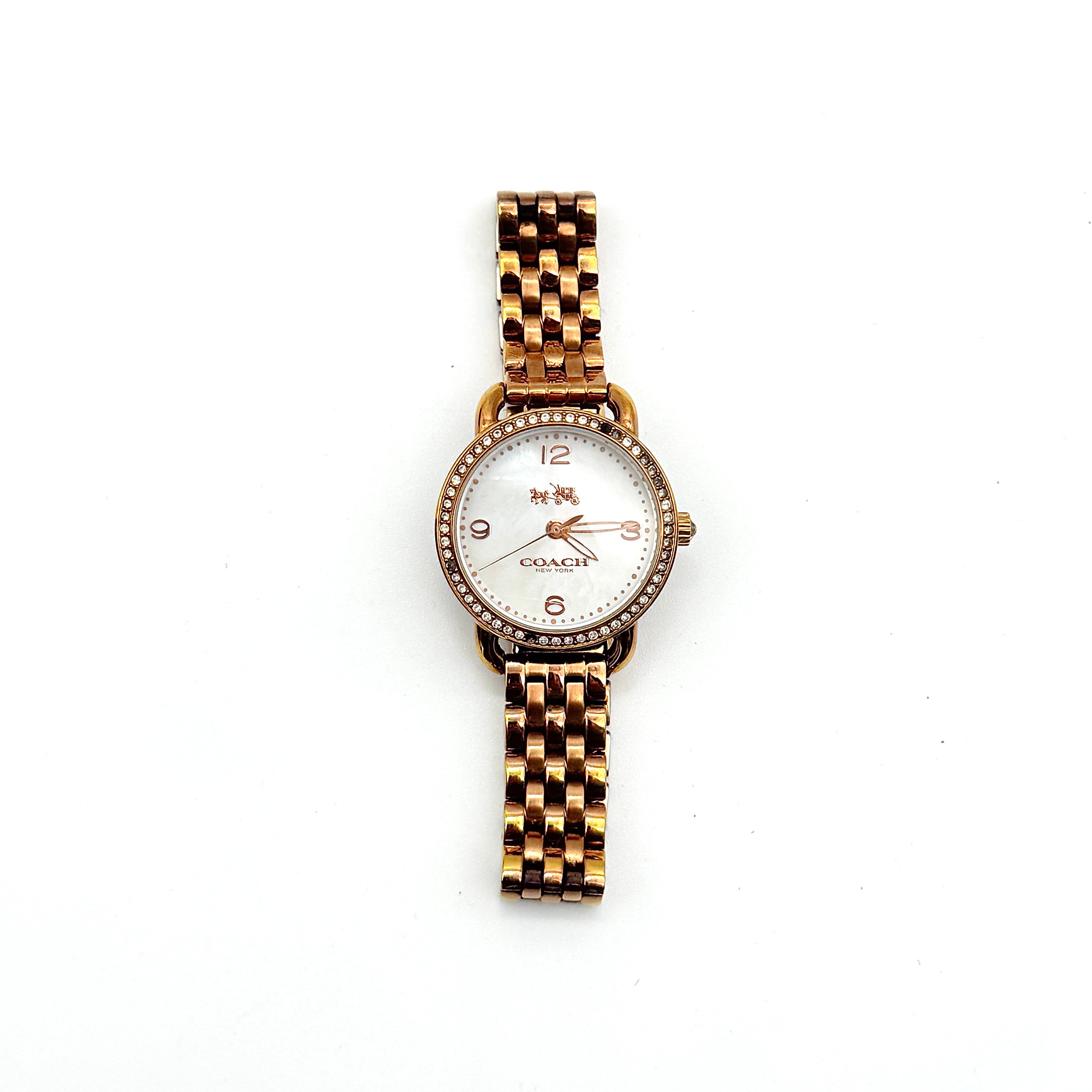 Coach Delancey Mother of Pearl Watch Rose Gold