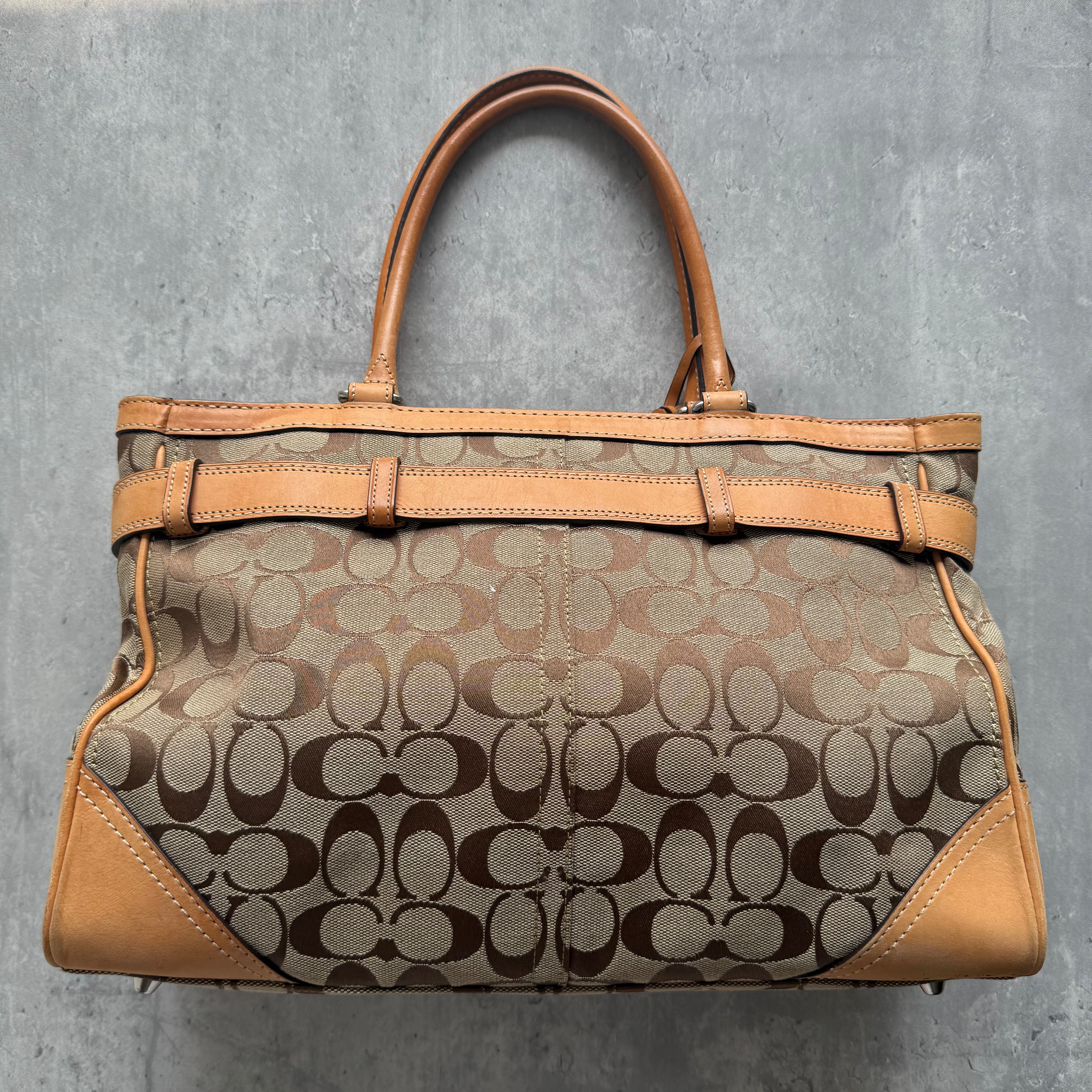 Coach Signature Hamptons Carryall HandBag Tan/Beige