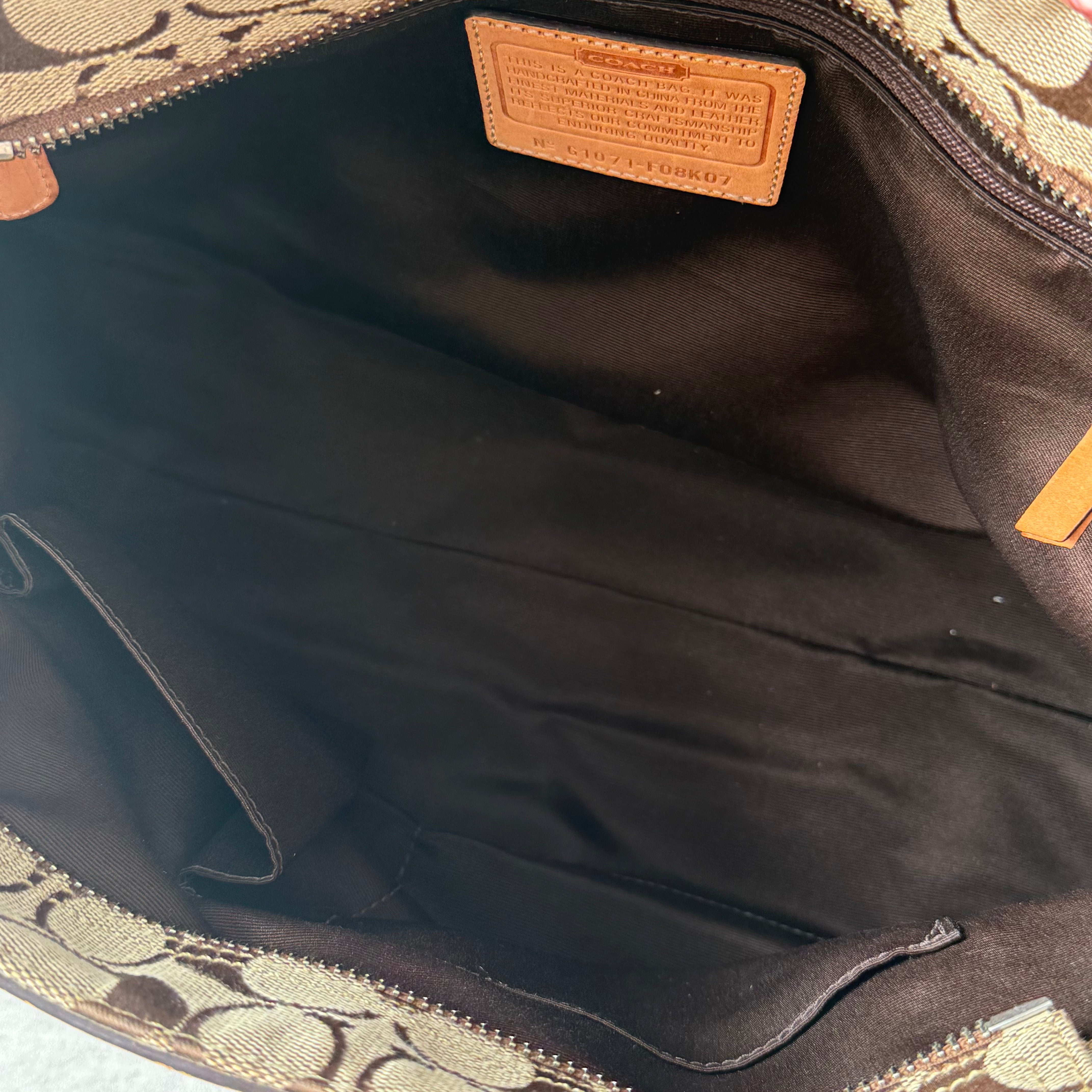 Coach Signature Hamptons Carryall HandBag Tan/Beige