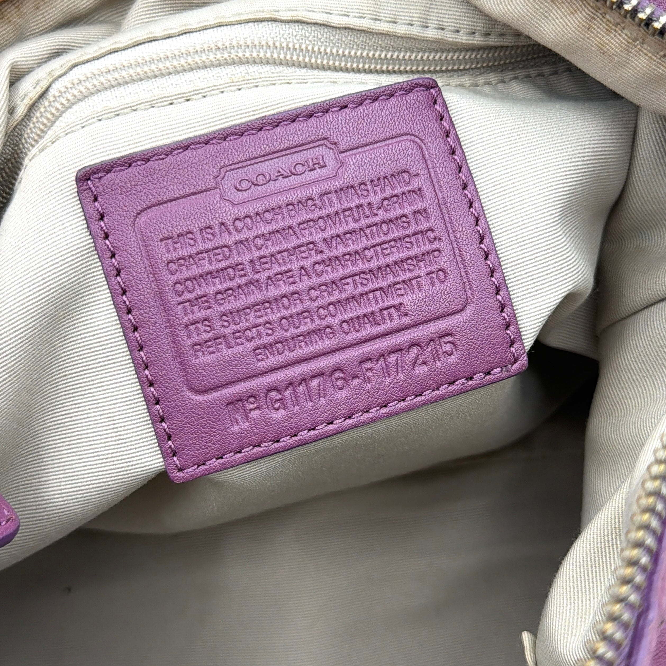Coach 2Way Ashley Hobo Shoulder Bag Purple