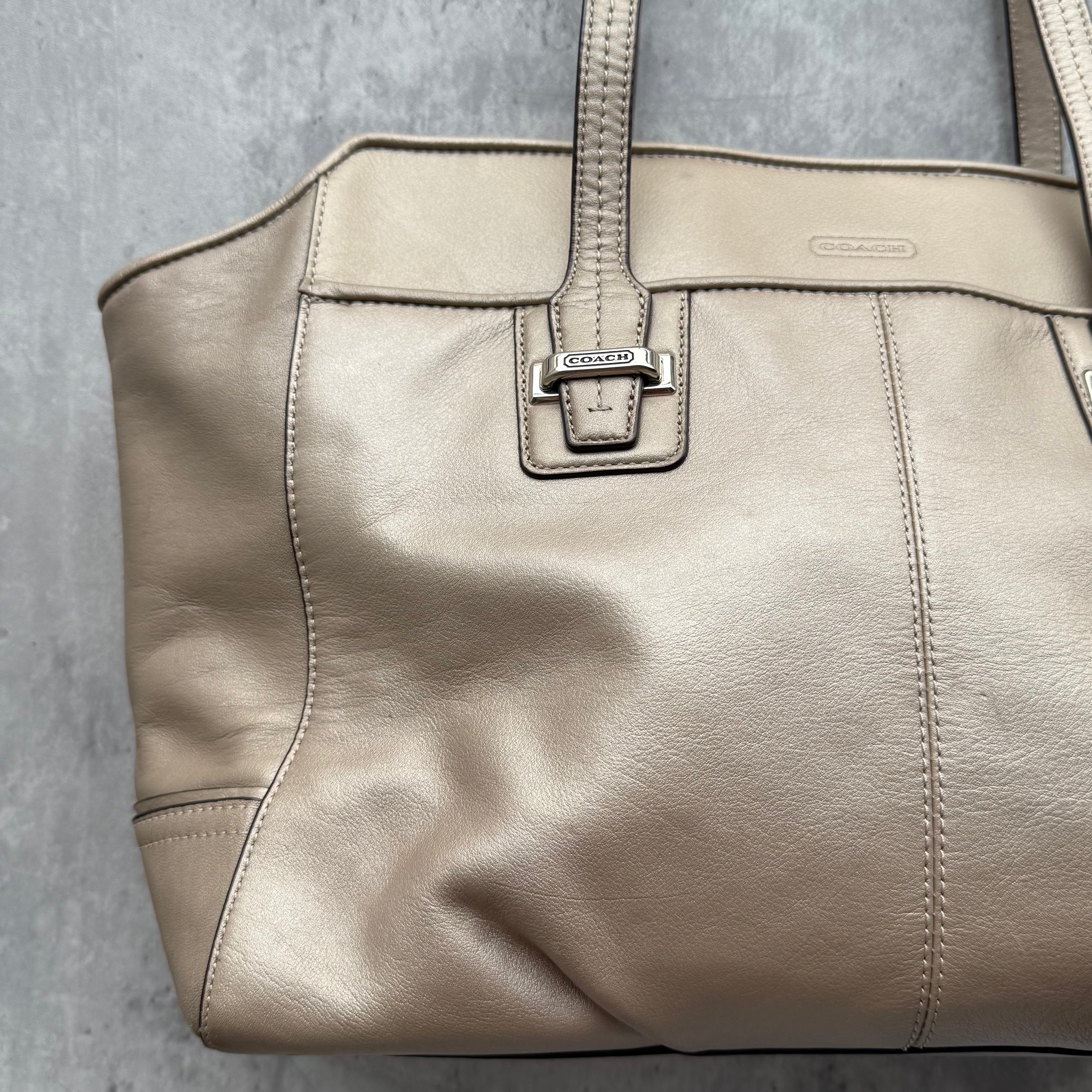 Coach Taylor Leather Alexis Carryall ShoulderBag Beige