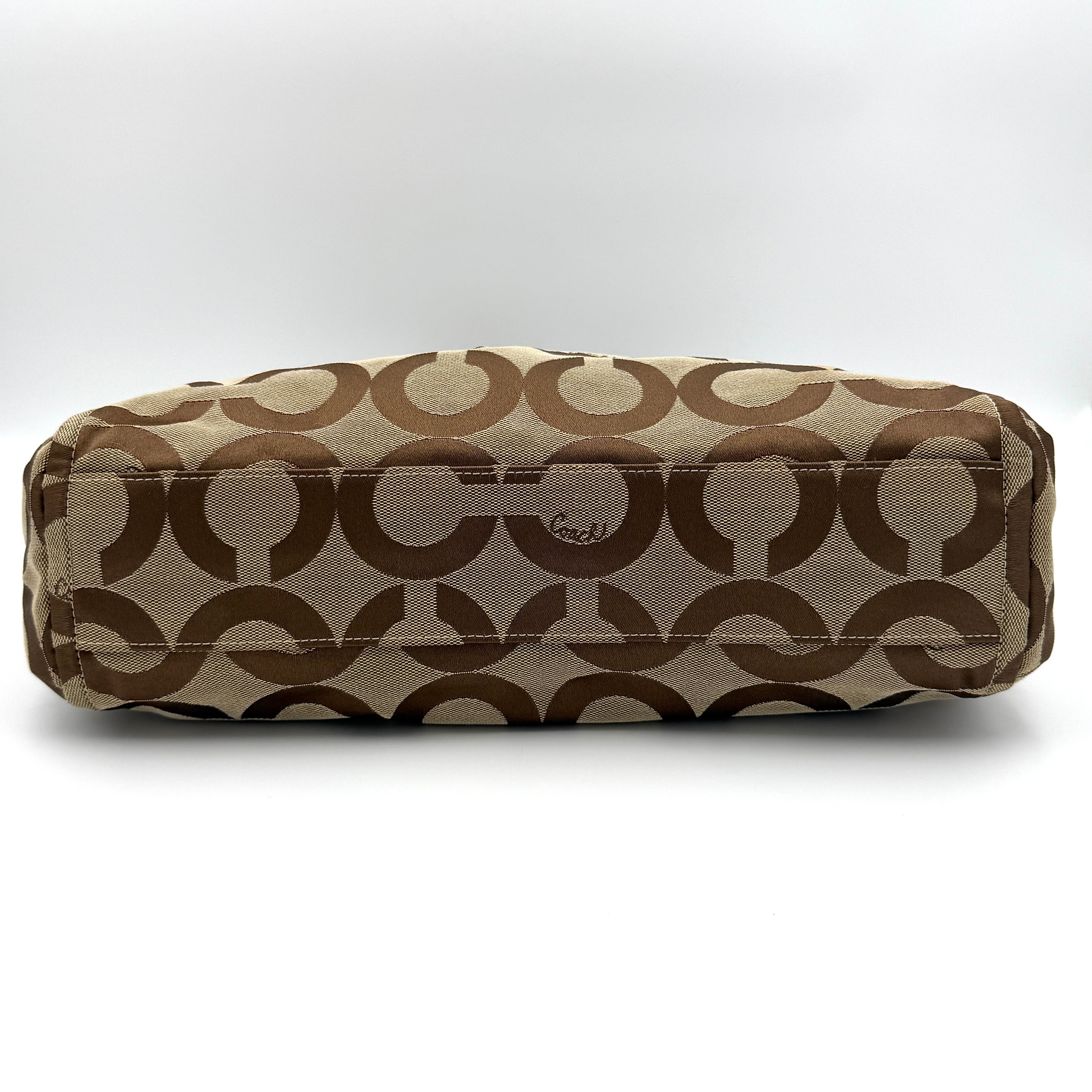 Coach Signature Op Art Parker Hobo Shoulder Bag Brown/Beige