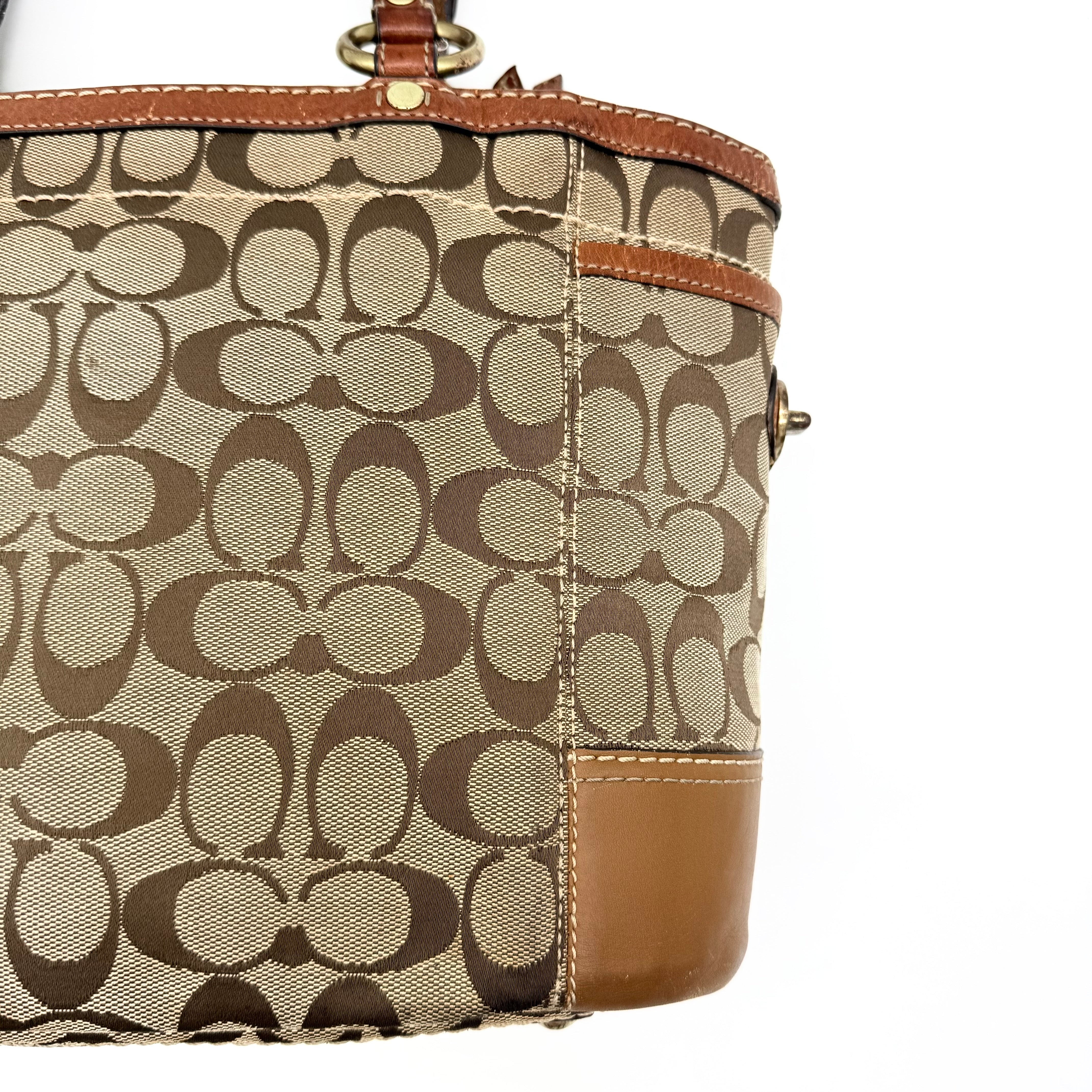 Coach Signature Gallery Tote Bag Beige/Brown