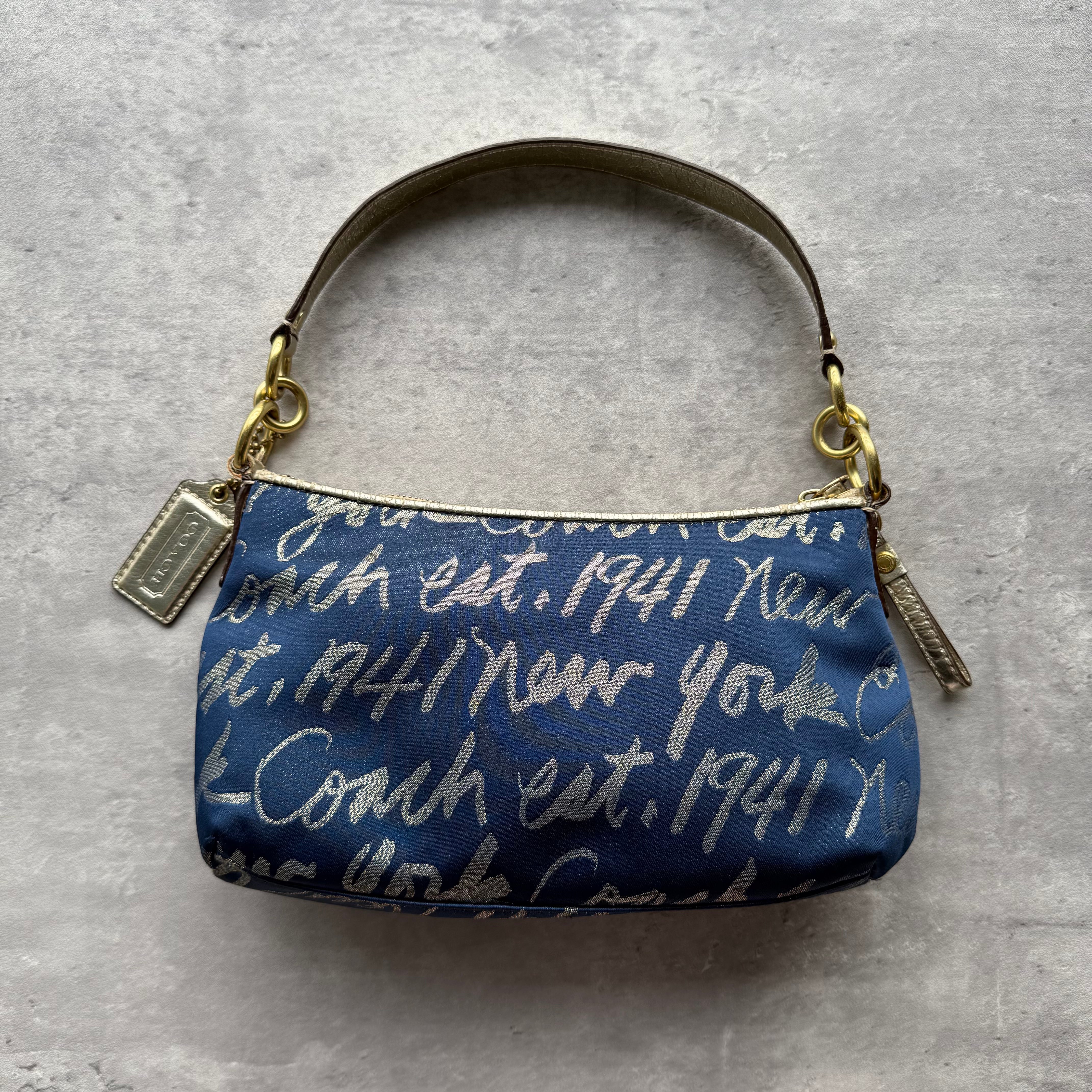 Coach 2Way Heart ShoulderBag Blue/Gold