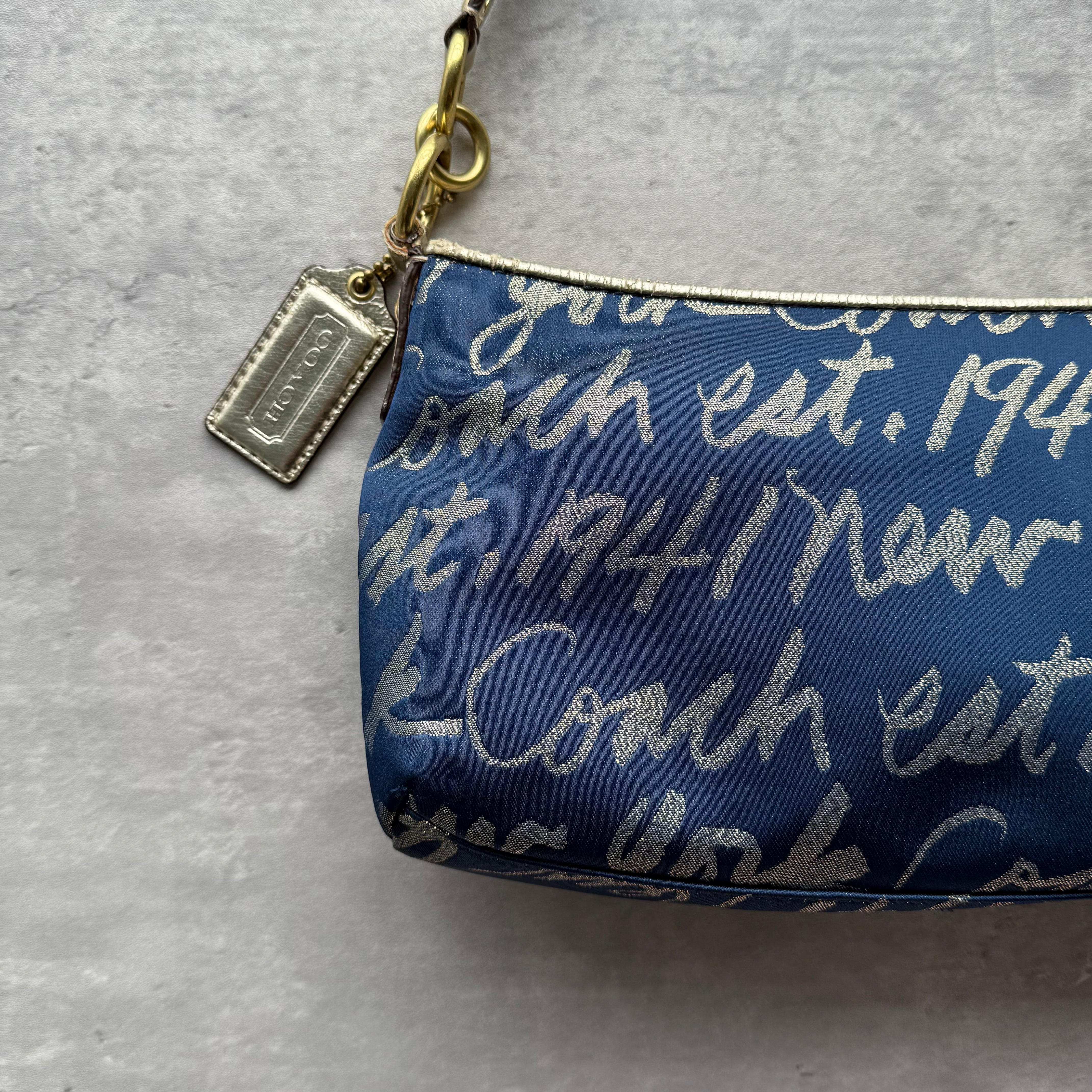Coach 2Way Heart ShoulderBag Blue/Gold