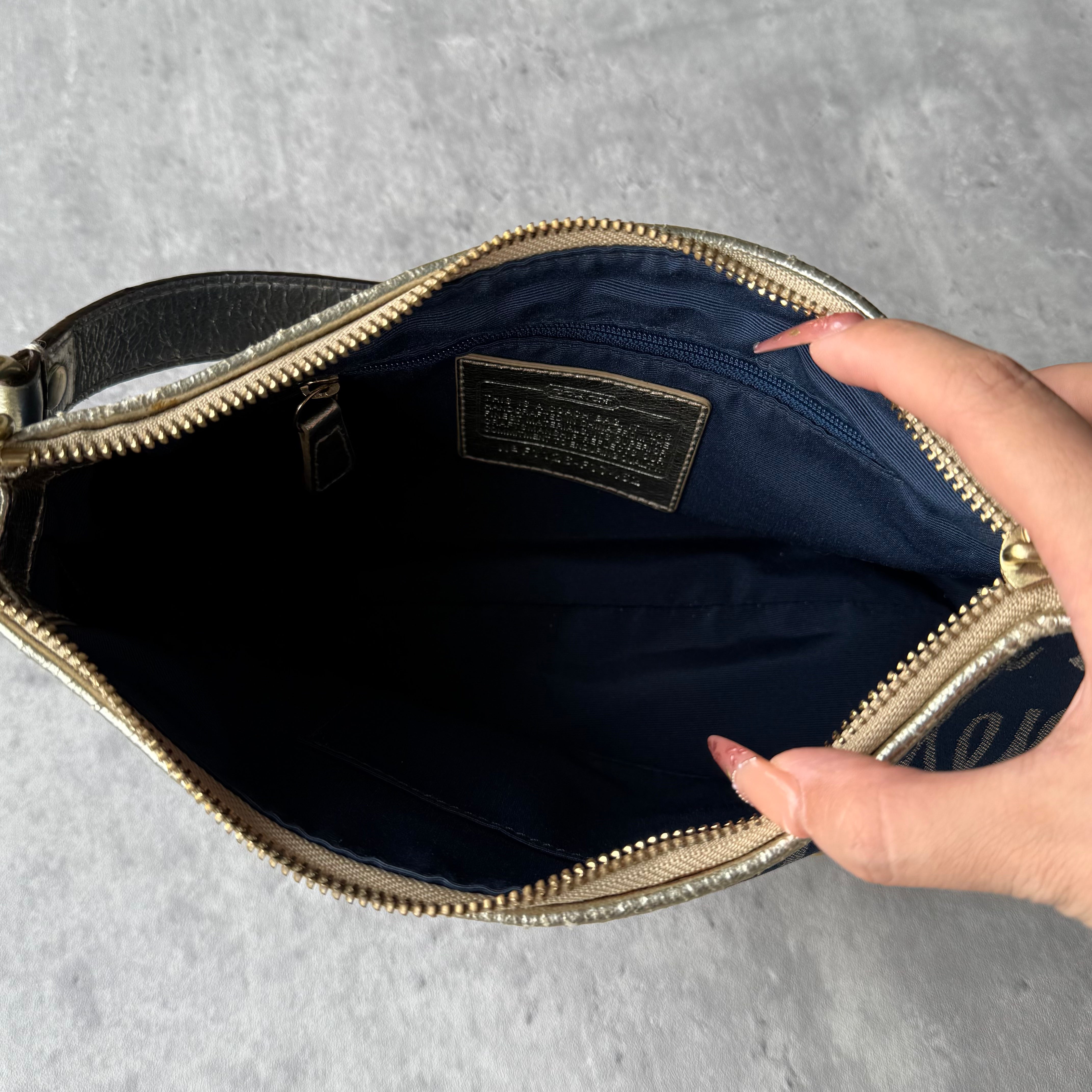 Coach 2Way Heart ShoulderBag Blue/Gold