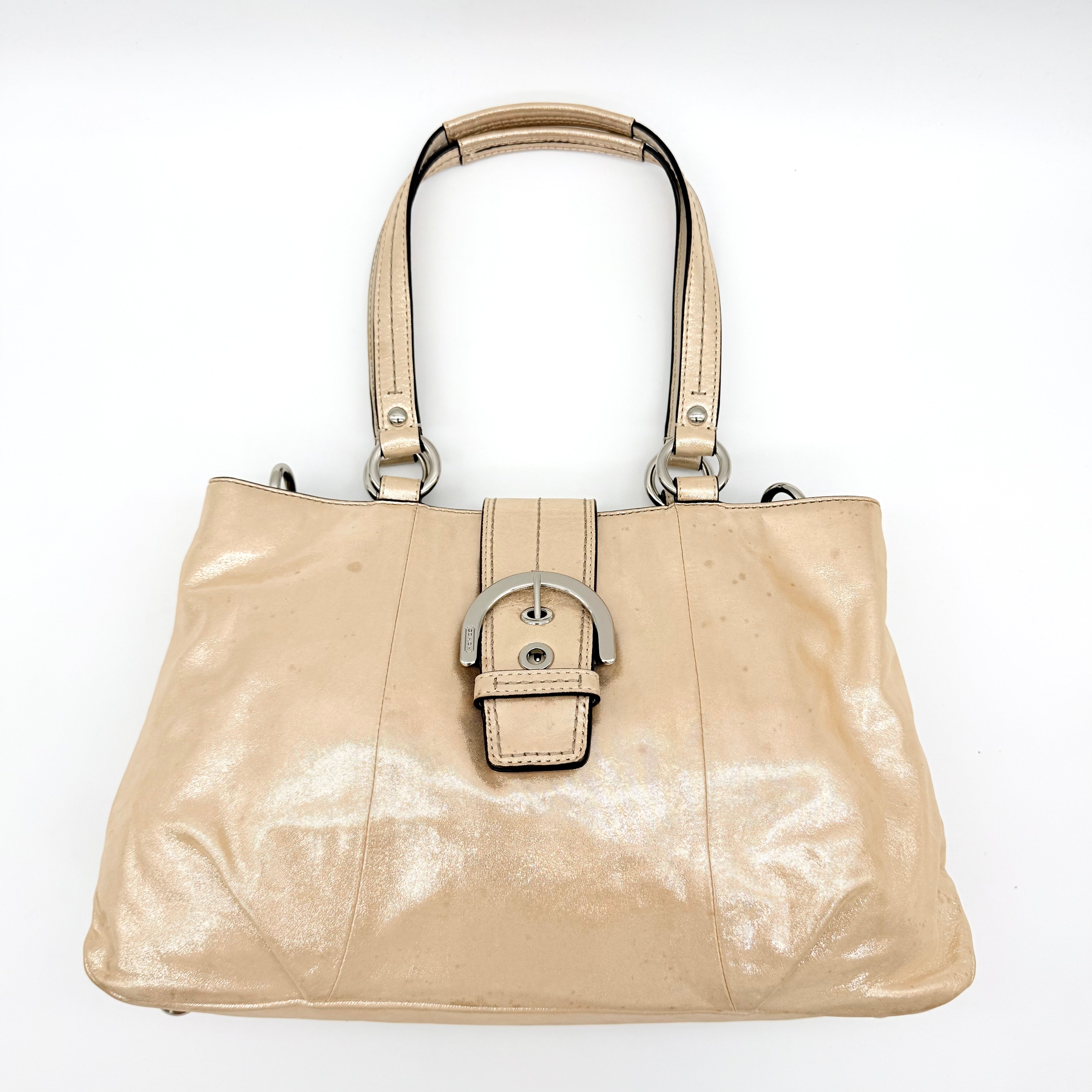 Coach Y2K Soho East West Shoulder Bag Metallic Beige