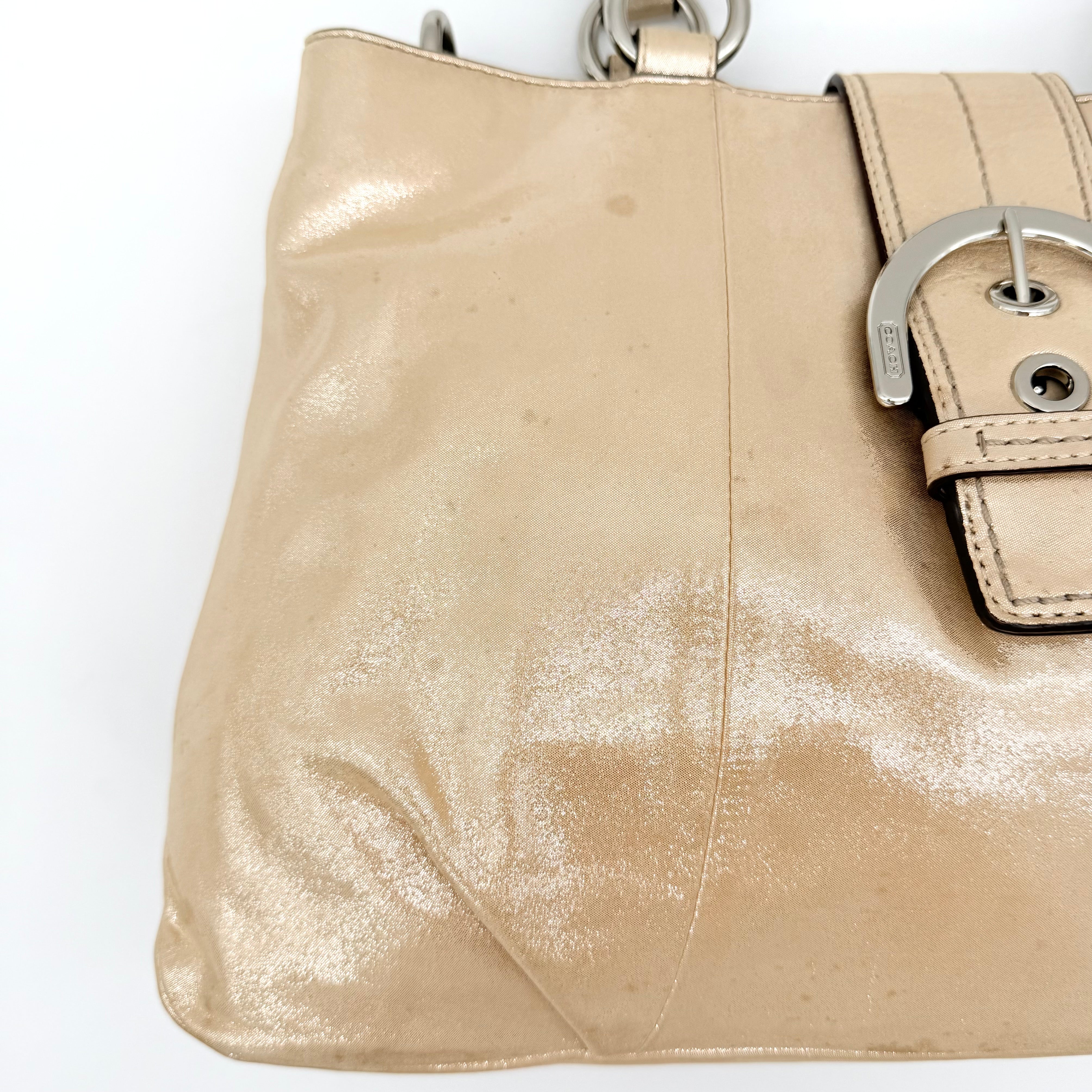 Coach Y2K Soho East West Shoulder Bag Metallic Beige