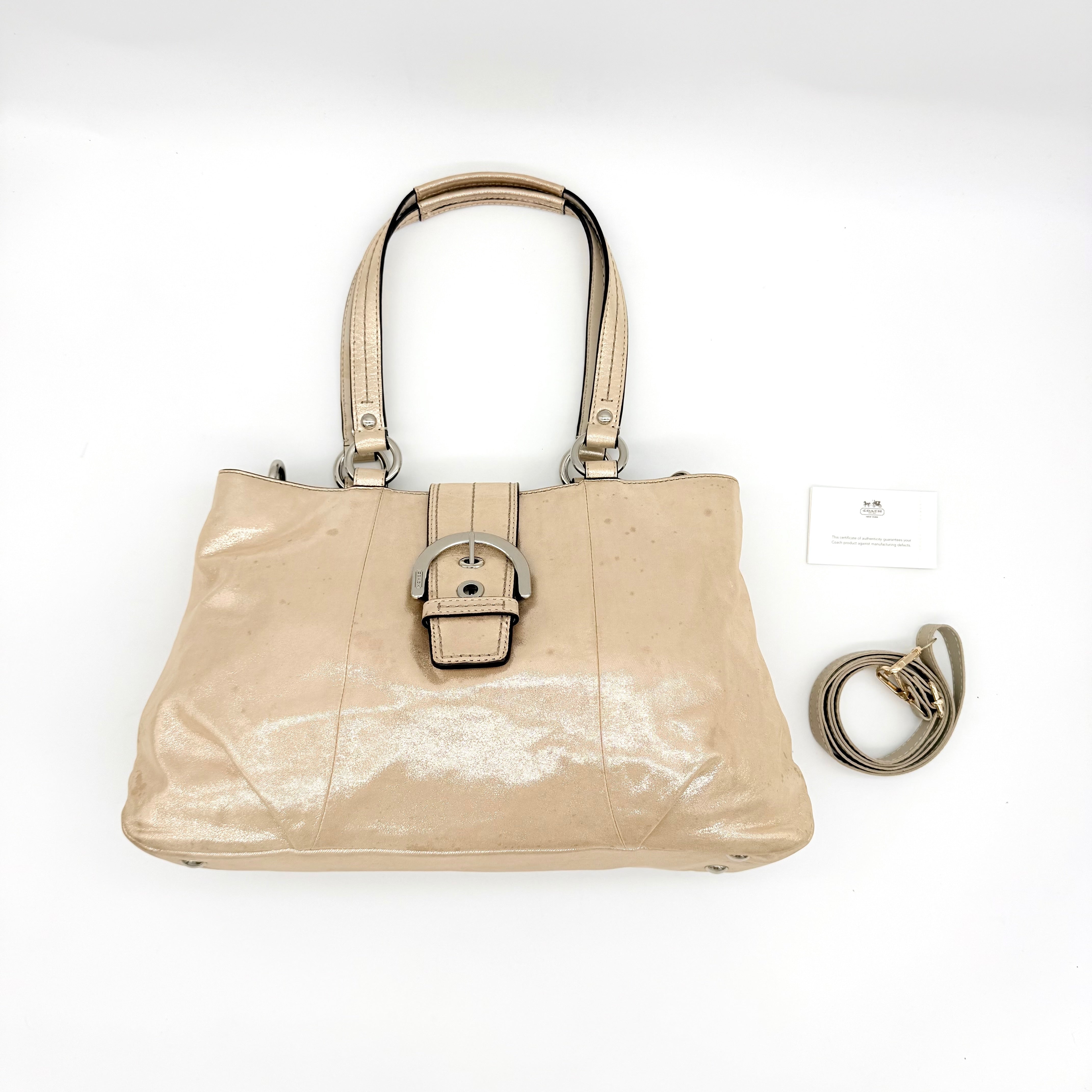 Coach Y2K Soho East West Shoulder Bag Metallic Beige