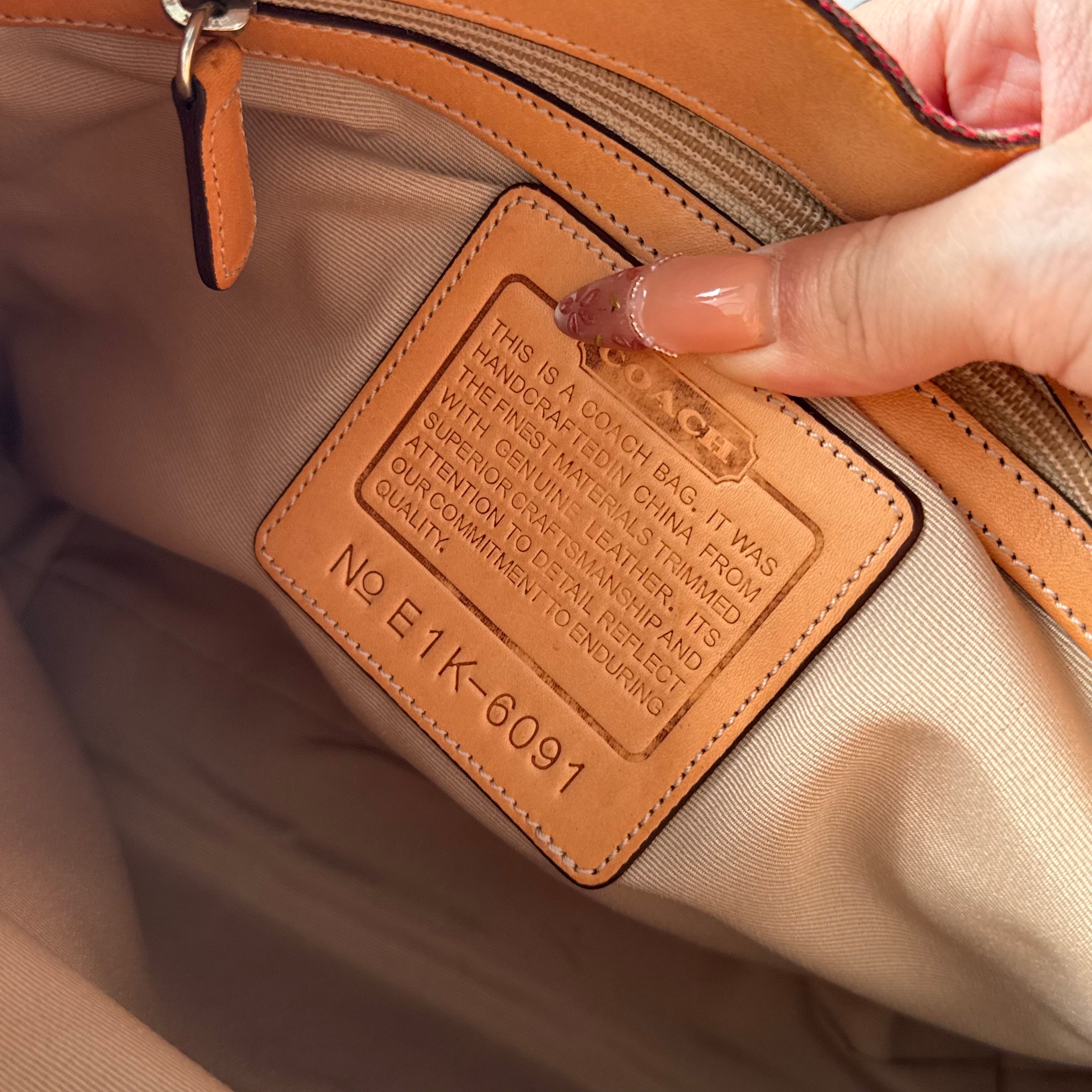 Coach Hobo Signature Clip Canvas Handbag 'Red/Beige'
