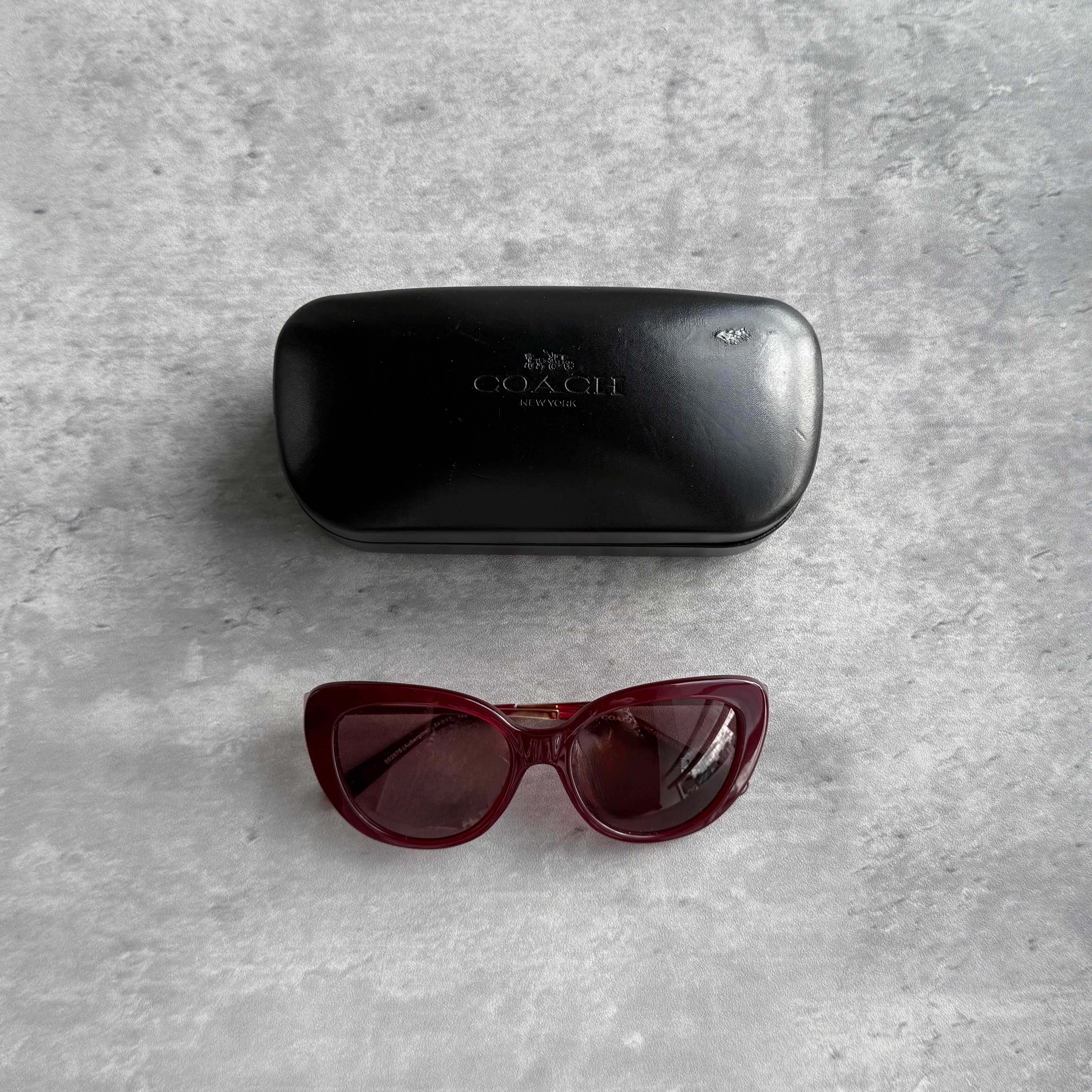 Coach Jessa Crystal Cat Eye Sunglasses Maroon