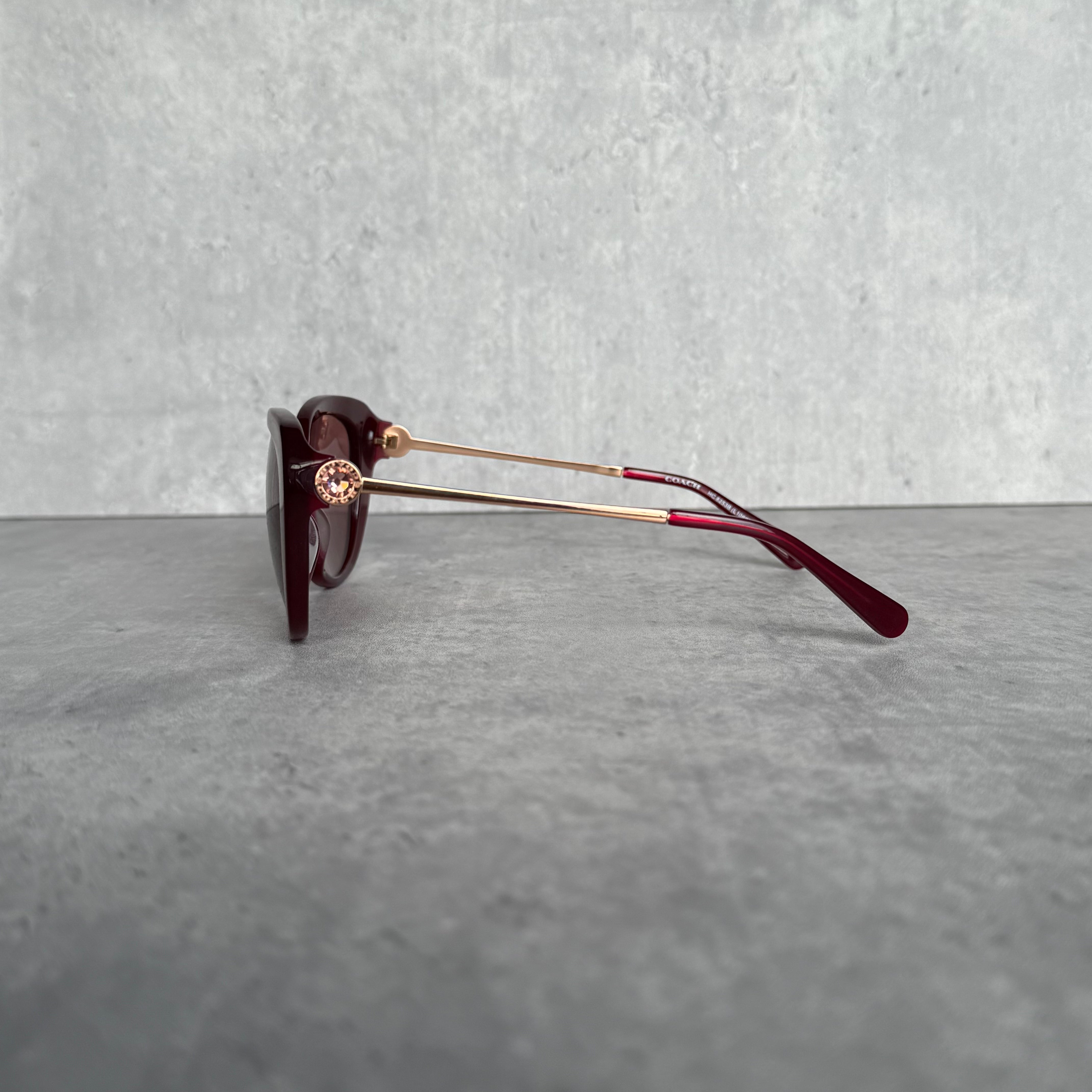 Coach Jessa Crystal Cat Eye Sunglasses Maroon