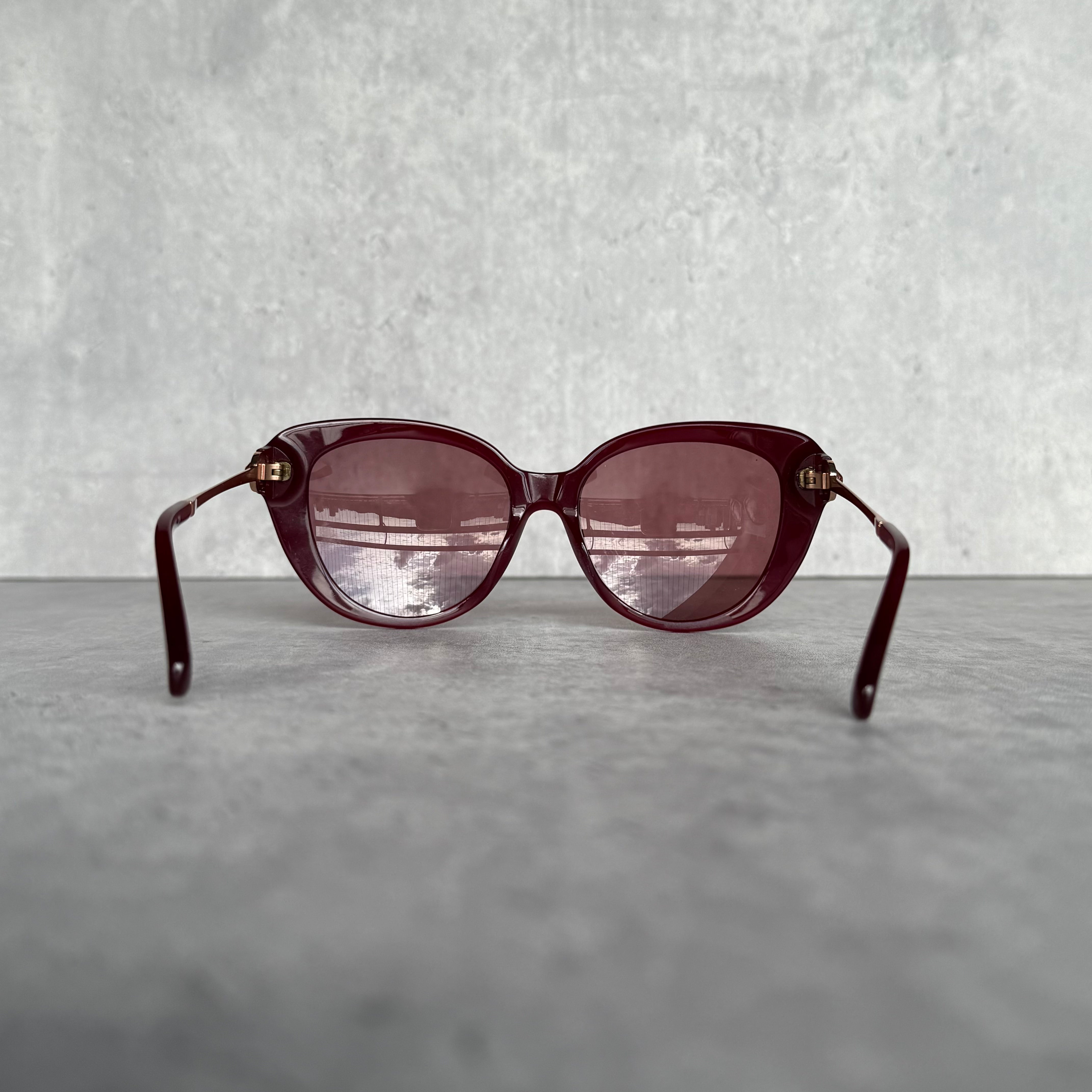 Coach Jessa Crystal Cat Eye Sunglasses Maroon