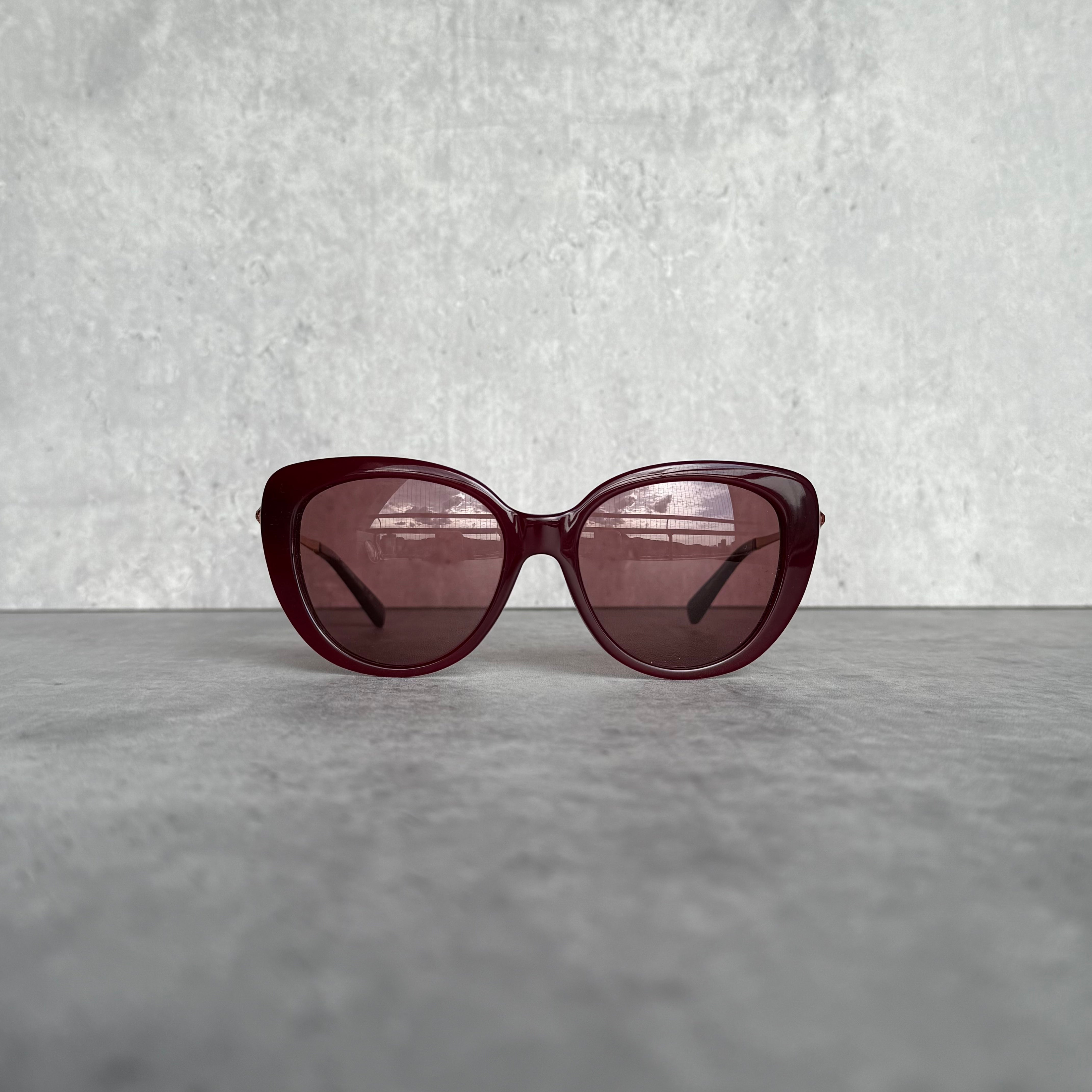 Coach Jessa Crystal Cat Eye Sunglasses Maroon
