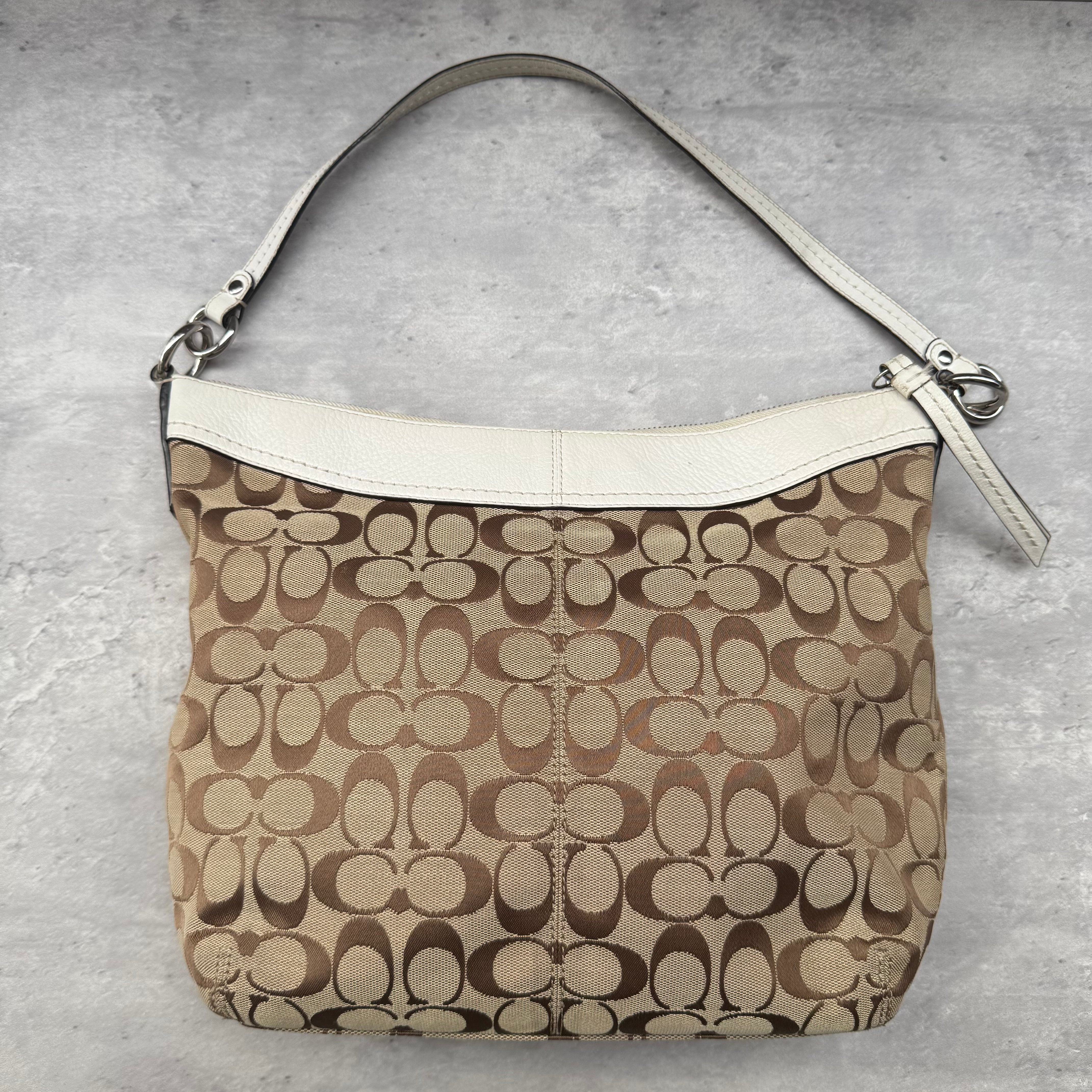 Coach Y2K Signature Canvas Hobo ShoulderBag White/Beige