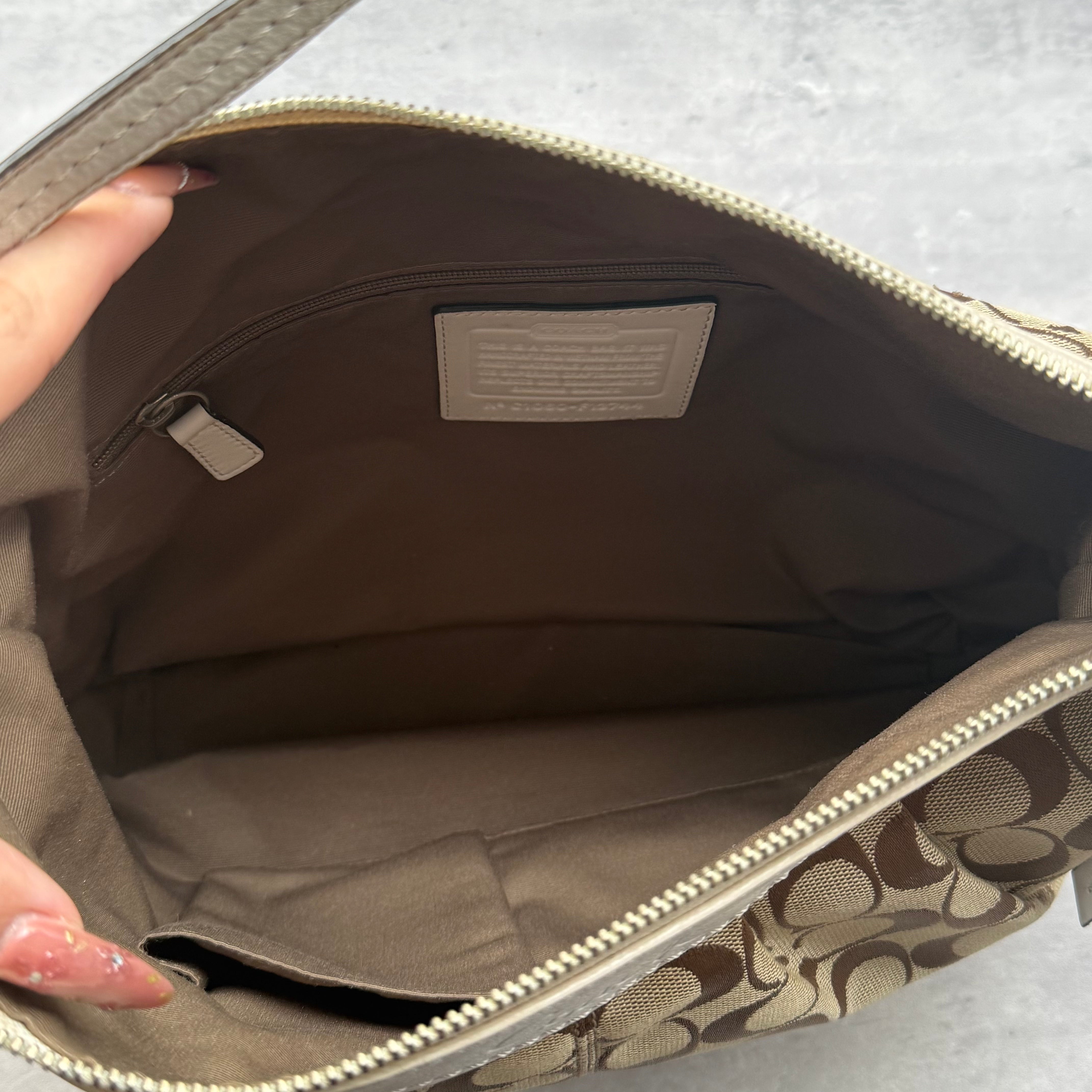 Coach Y2K Signature Canvas Hobo ShoulderBag White/Beige