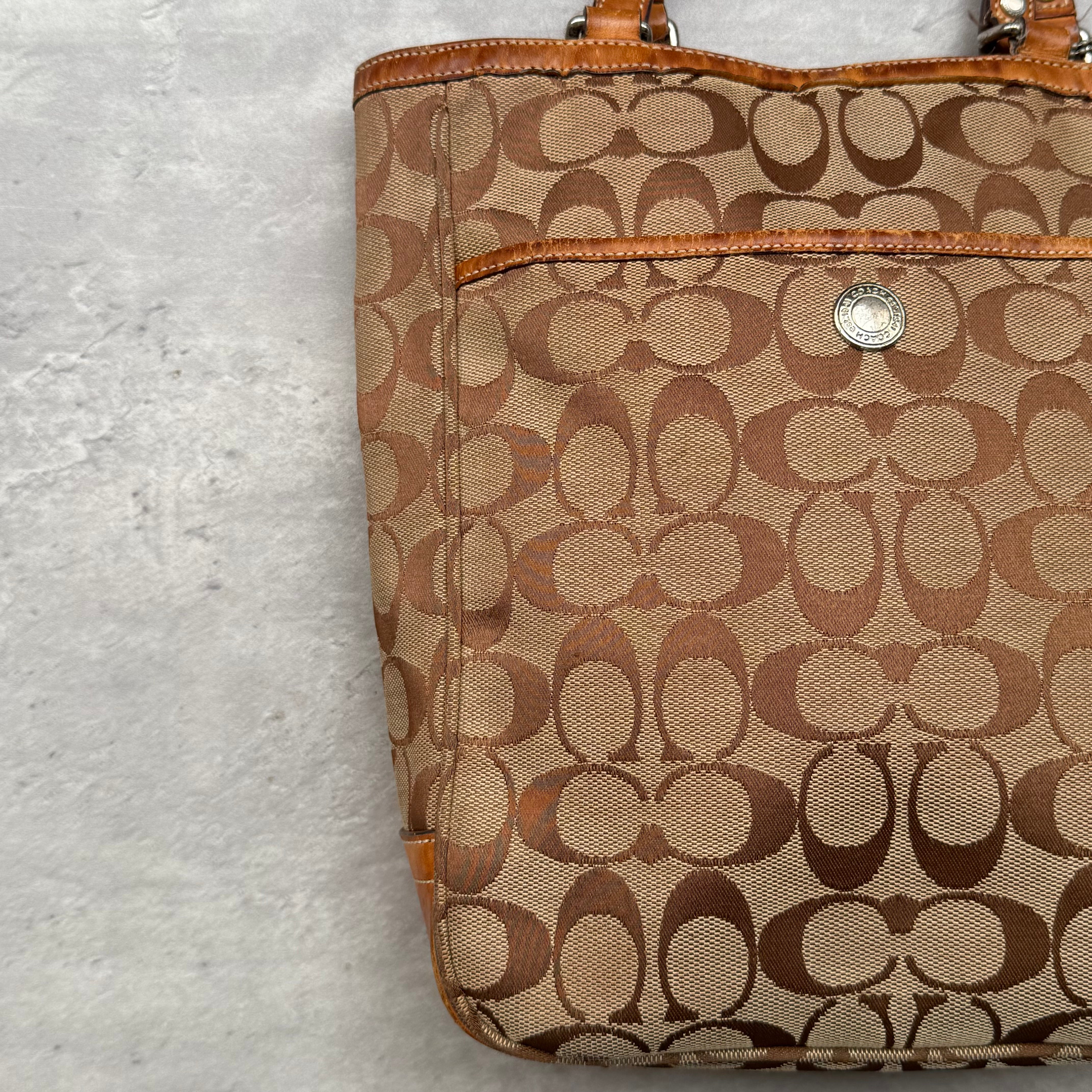 Coach Signature Canvas Tote Bag Beige/Tan