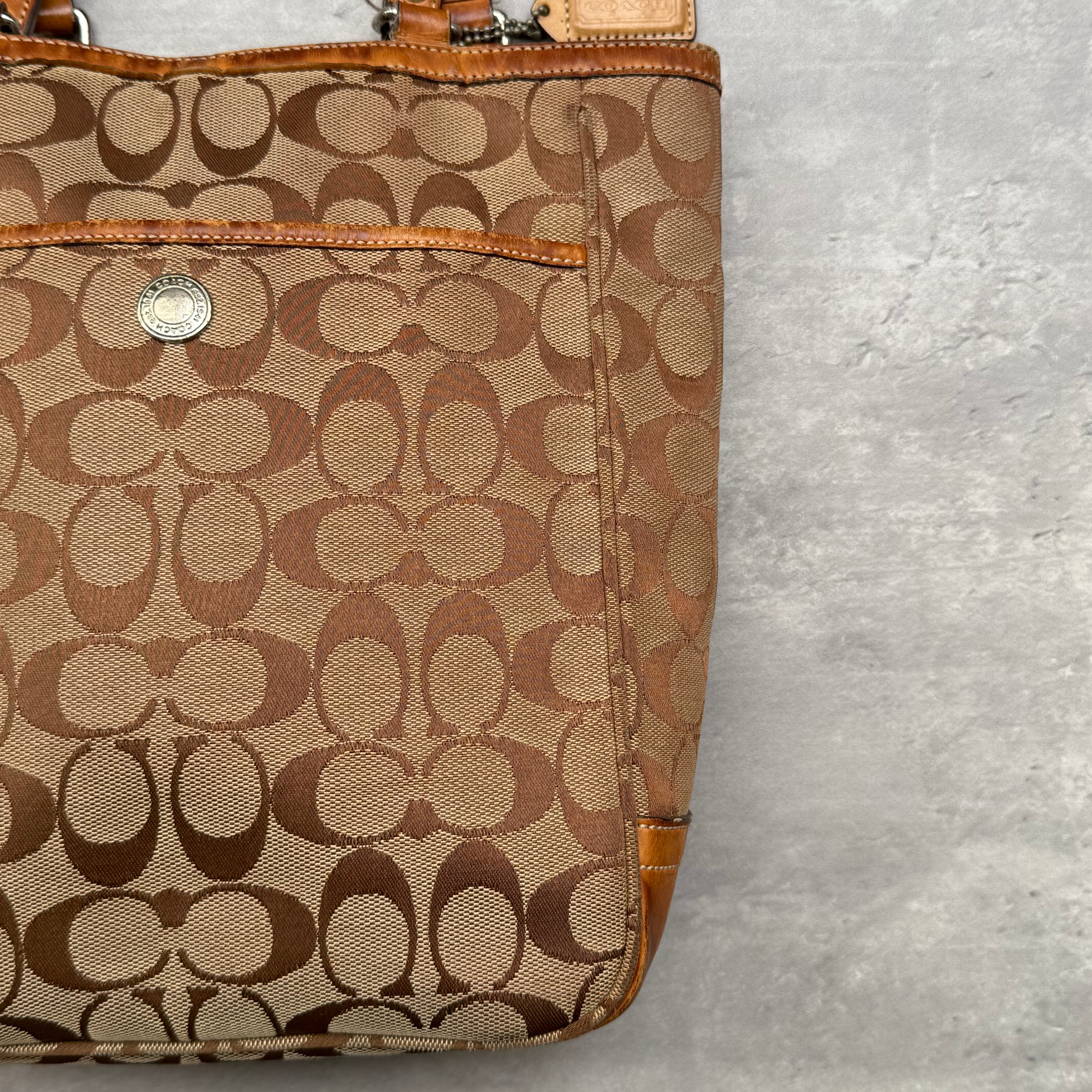 Coach Signature Canvas Tote Bag Beige/Tan