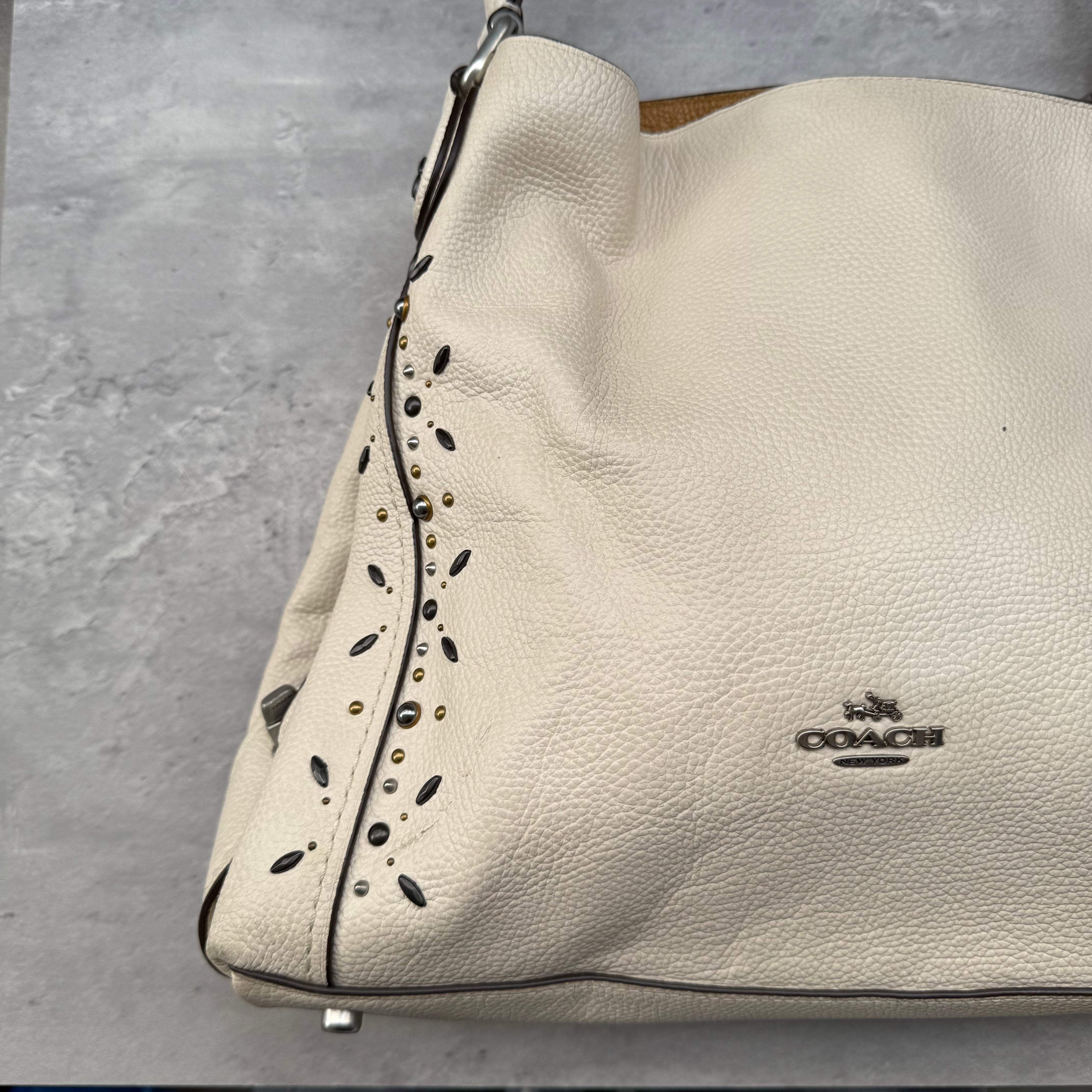 Coach Prairie Rivets Edie ShoulderBag White